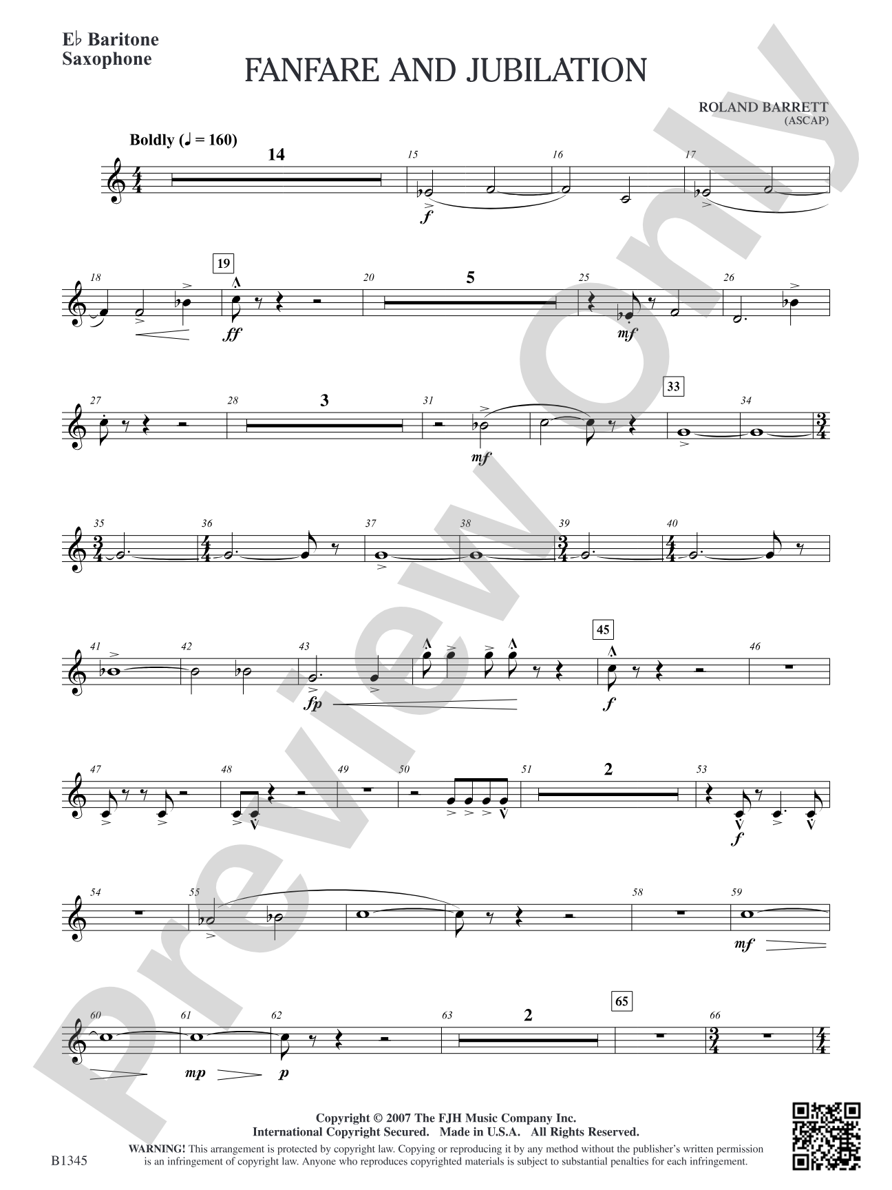Fanfare and Jubilation: E-flat Baritone Saxophone