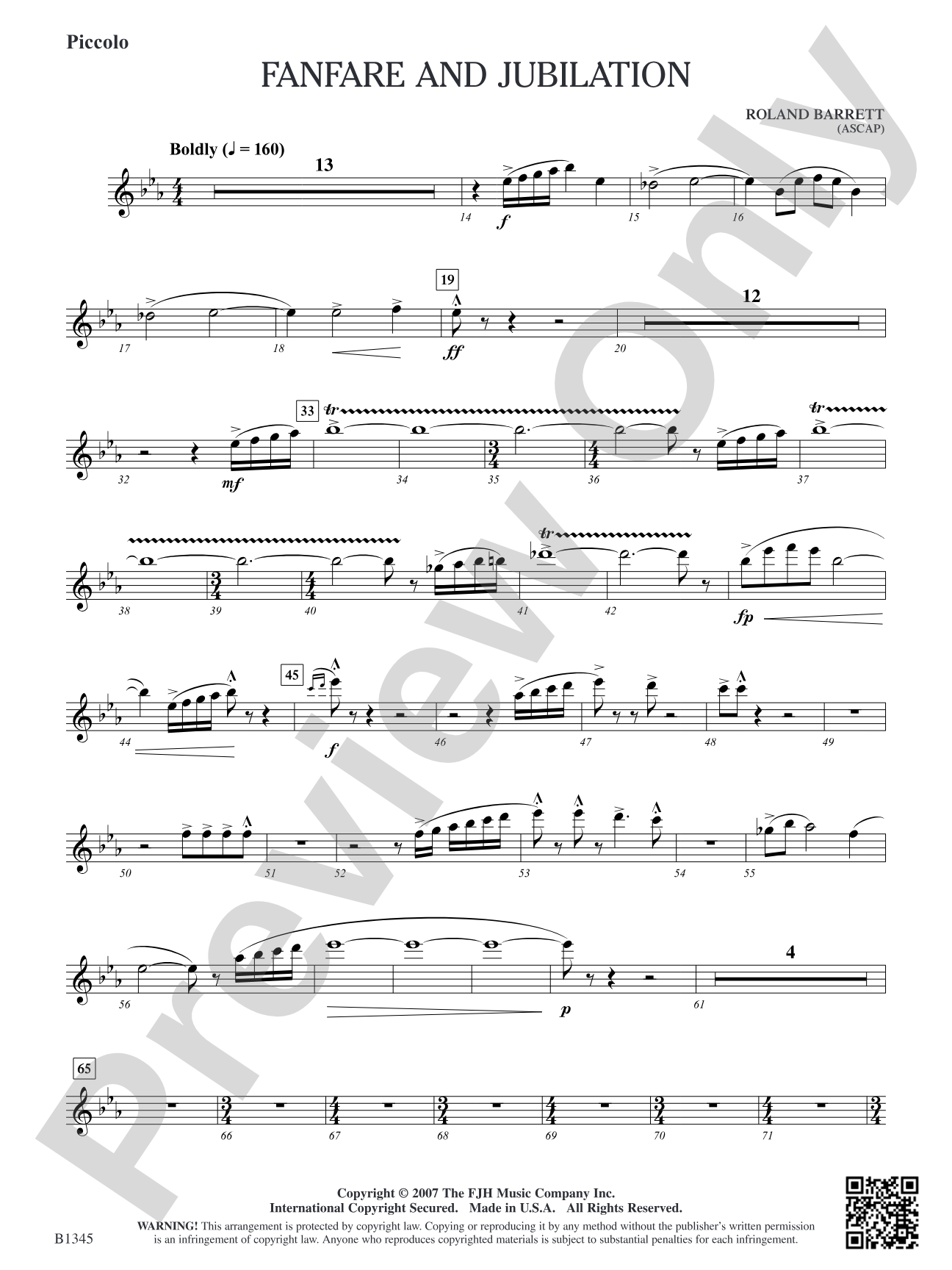 Fanfare and Jubilation: Piccolo