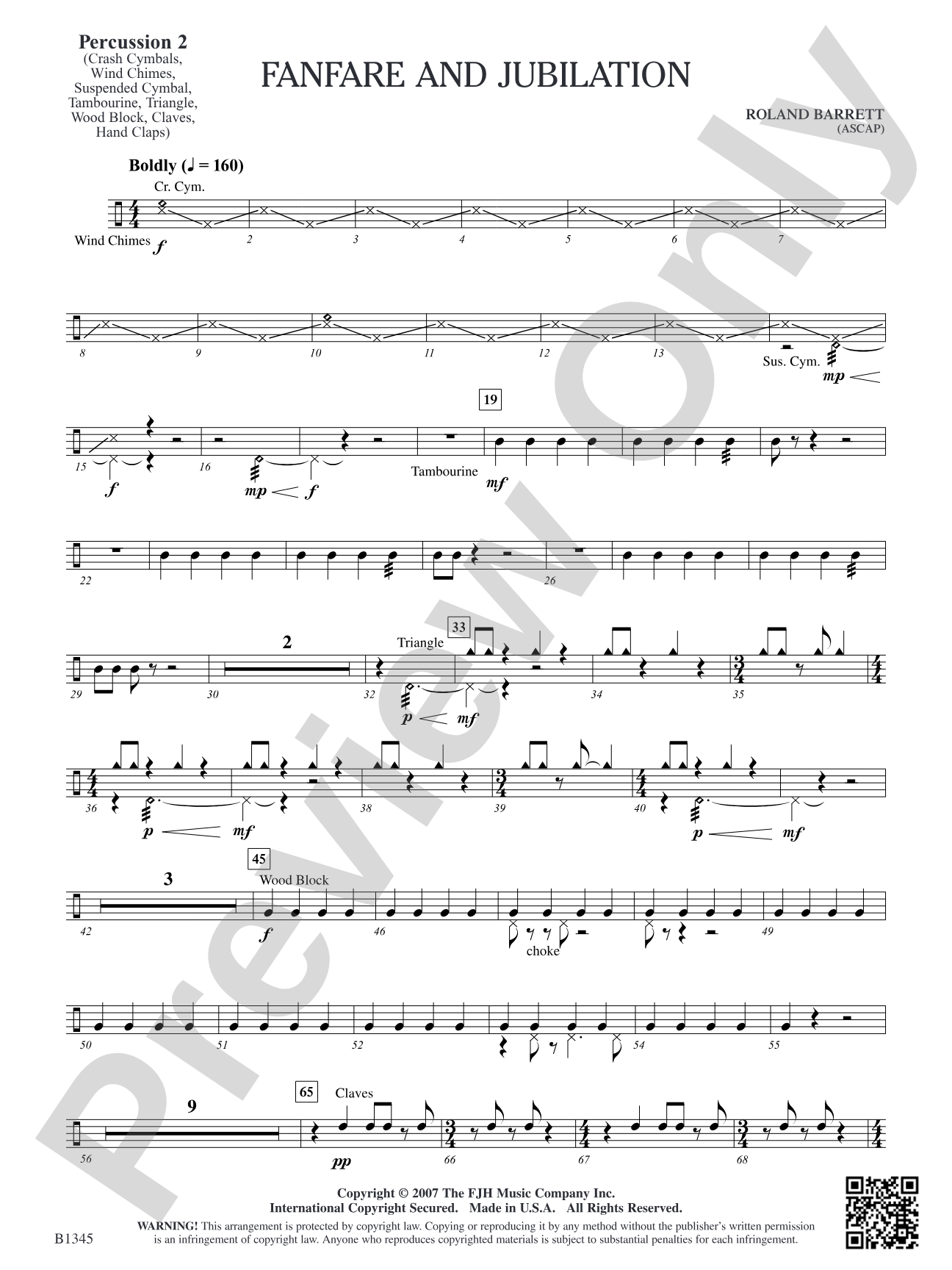 Fanfare and Jubilation: Percussion 2