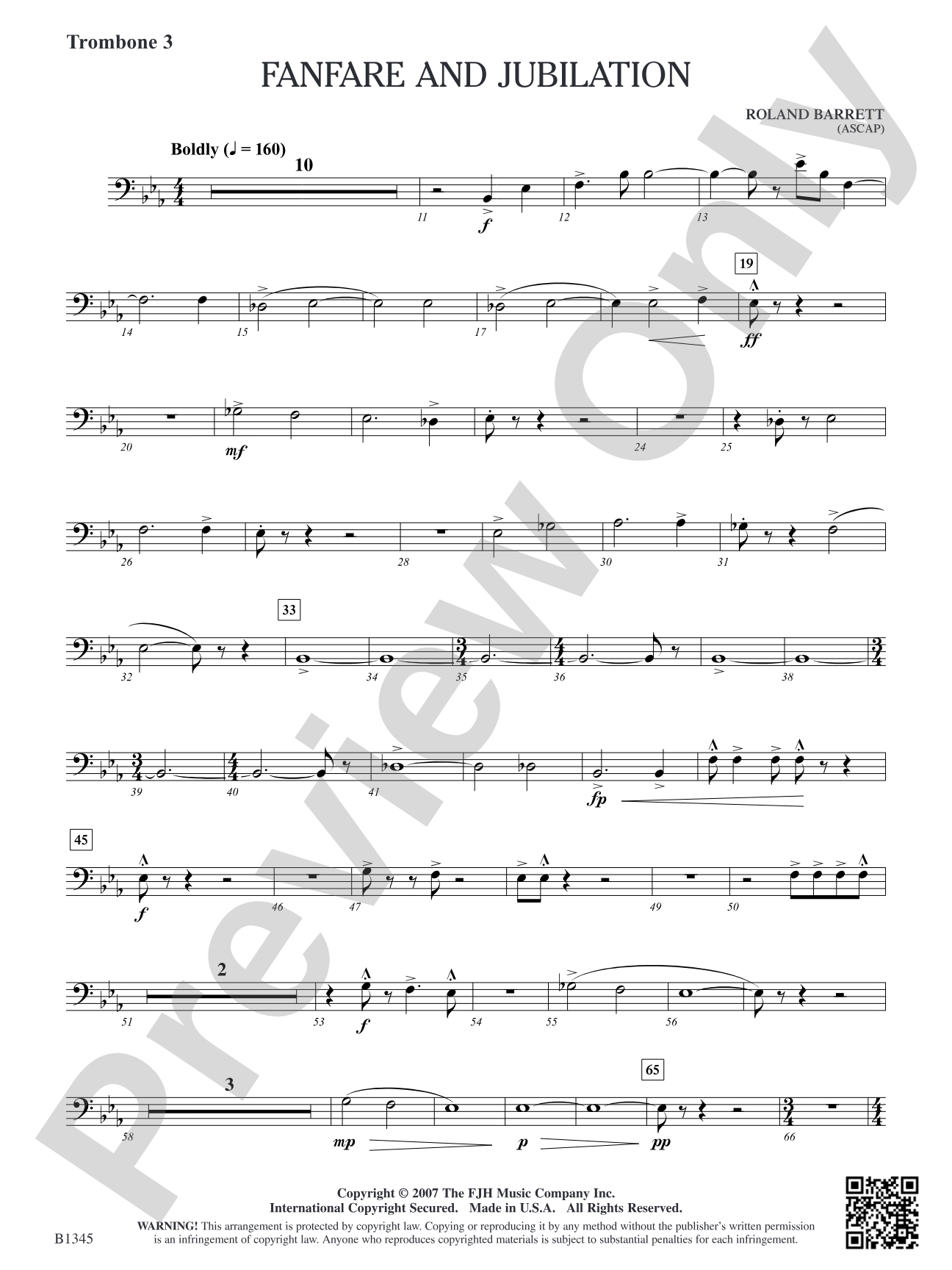Fanfare and Jubilation: Trombone 3