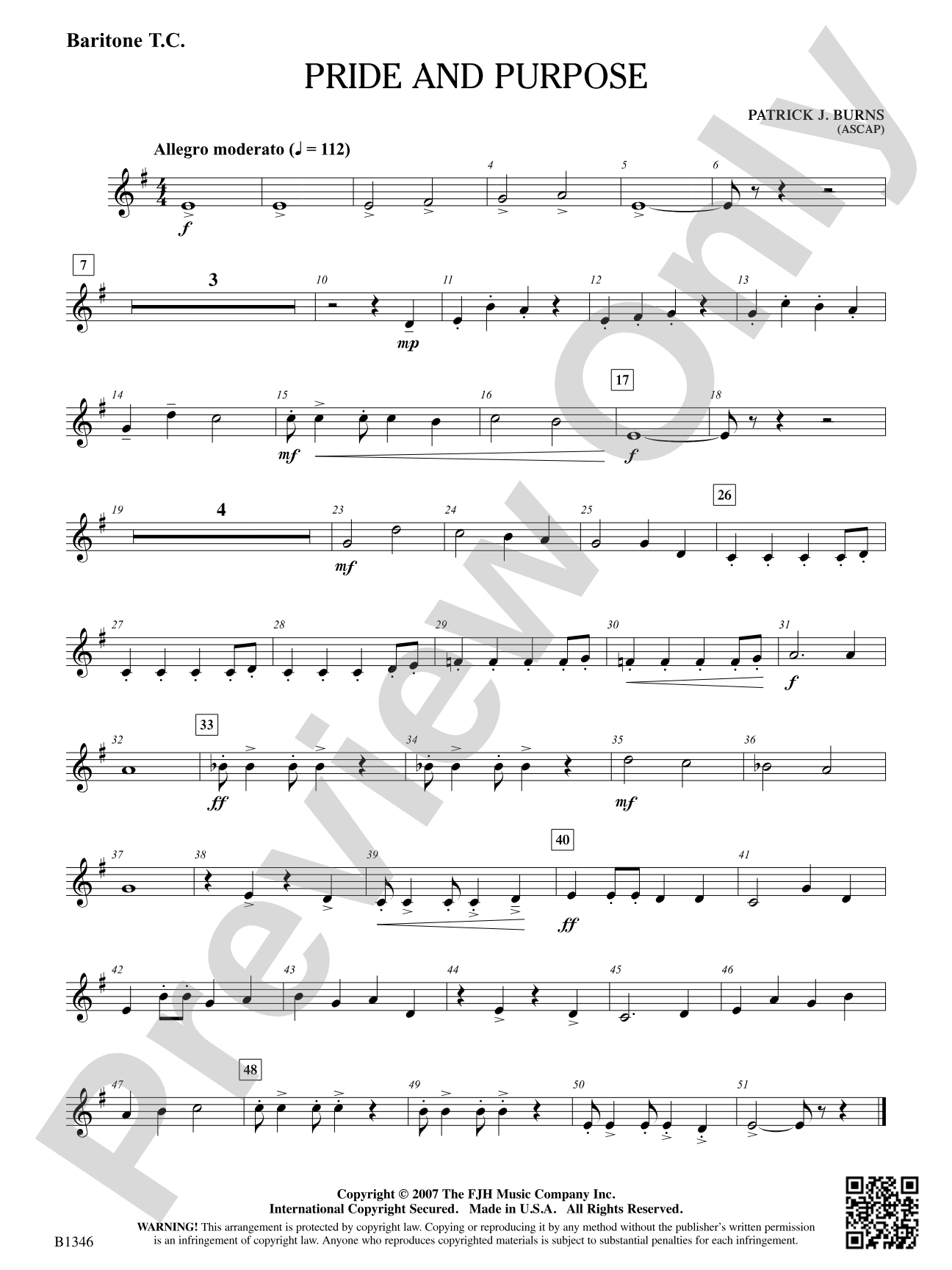 Pride and Purpose: Baritone T.C.