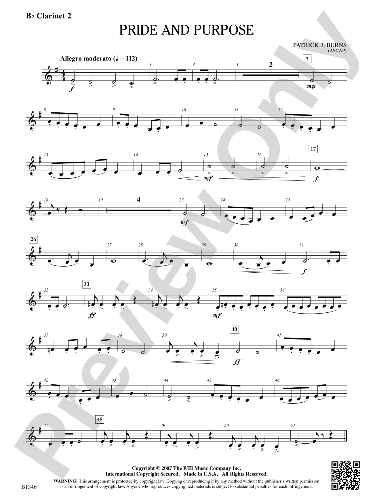 Pride and Purpose: B-flat Clarinet 2