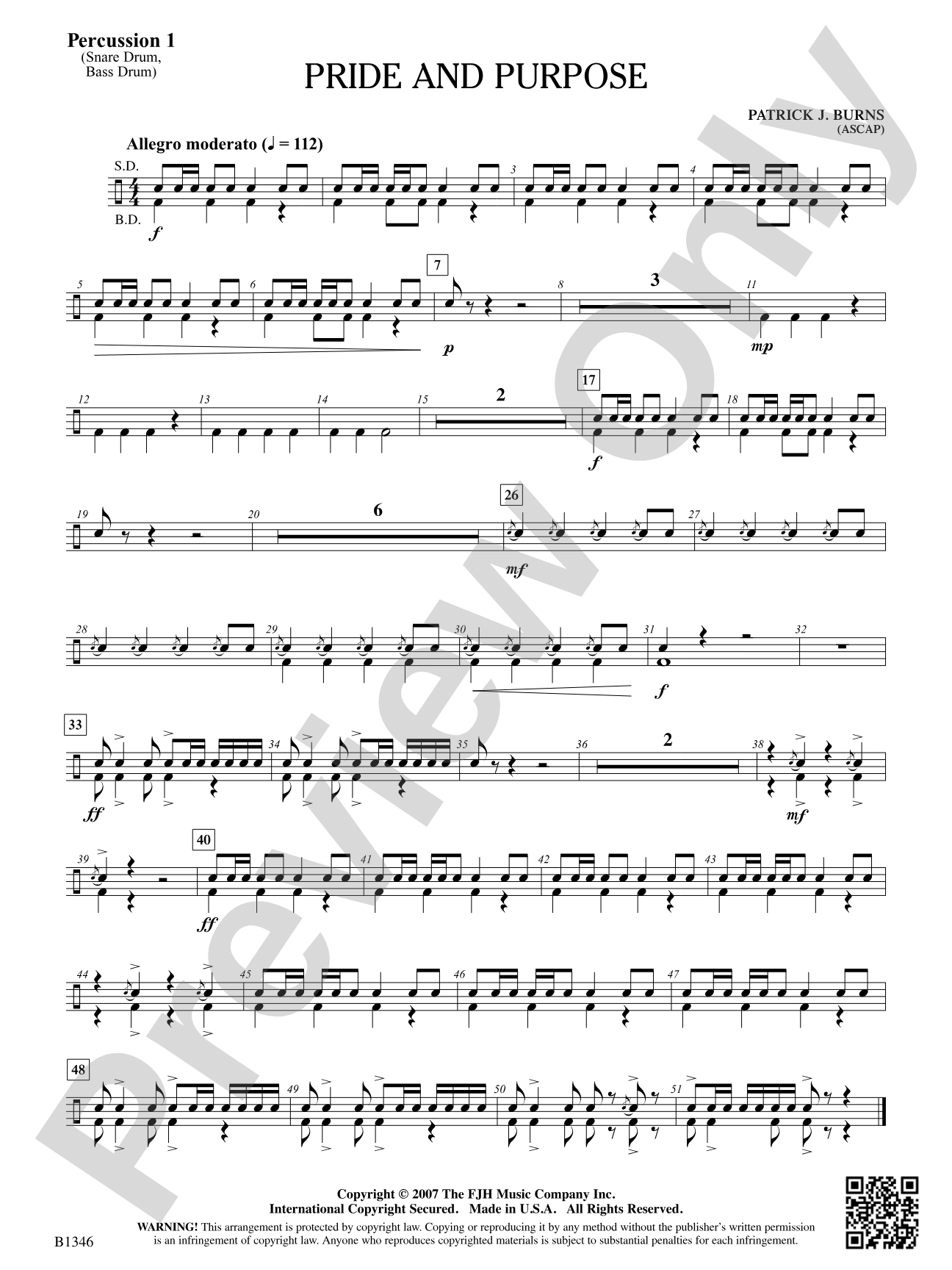 Pride and Purpose: Percussion 1