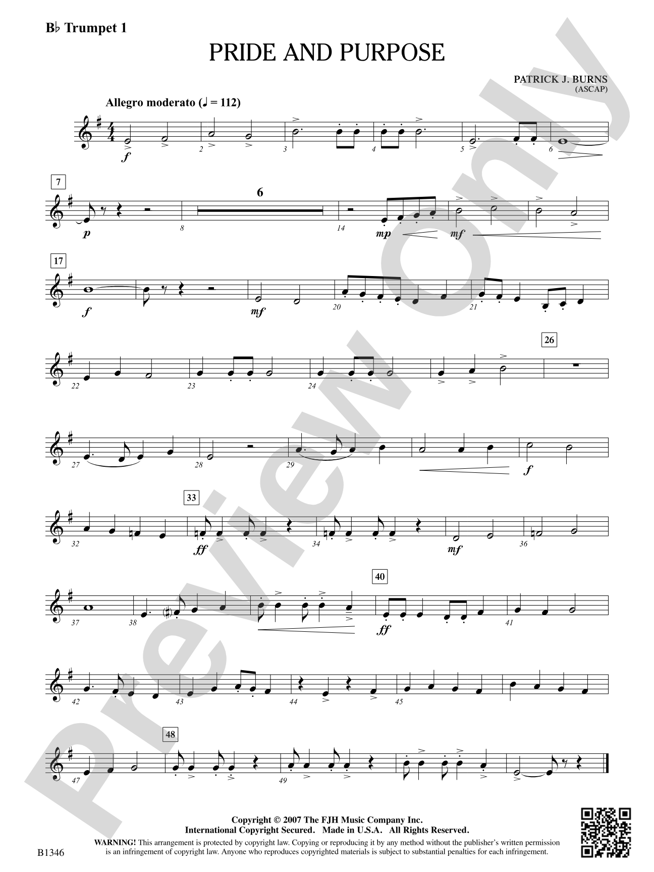 Pride and Purpose: B-flat Trumpet 1
