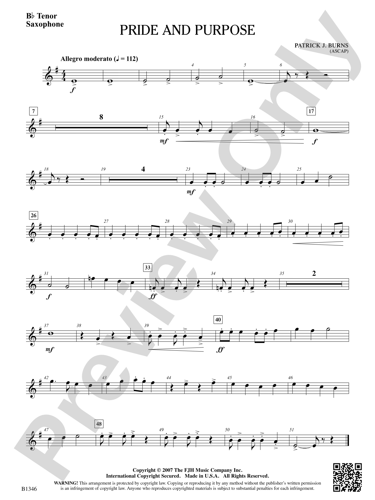 Pride and Purpose: B-flat Tenor Saxophone