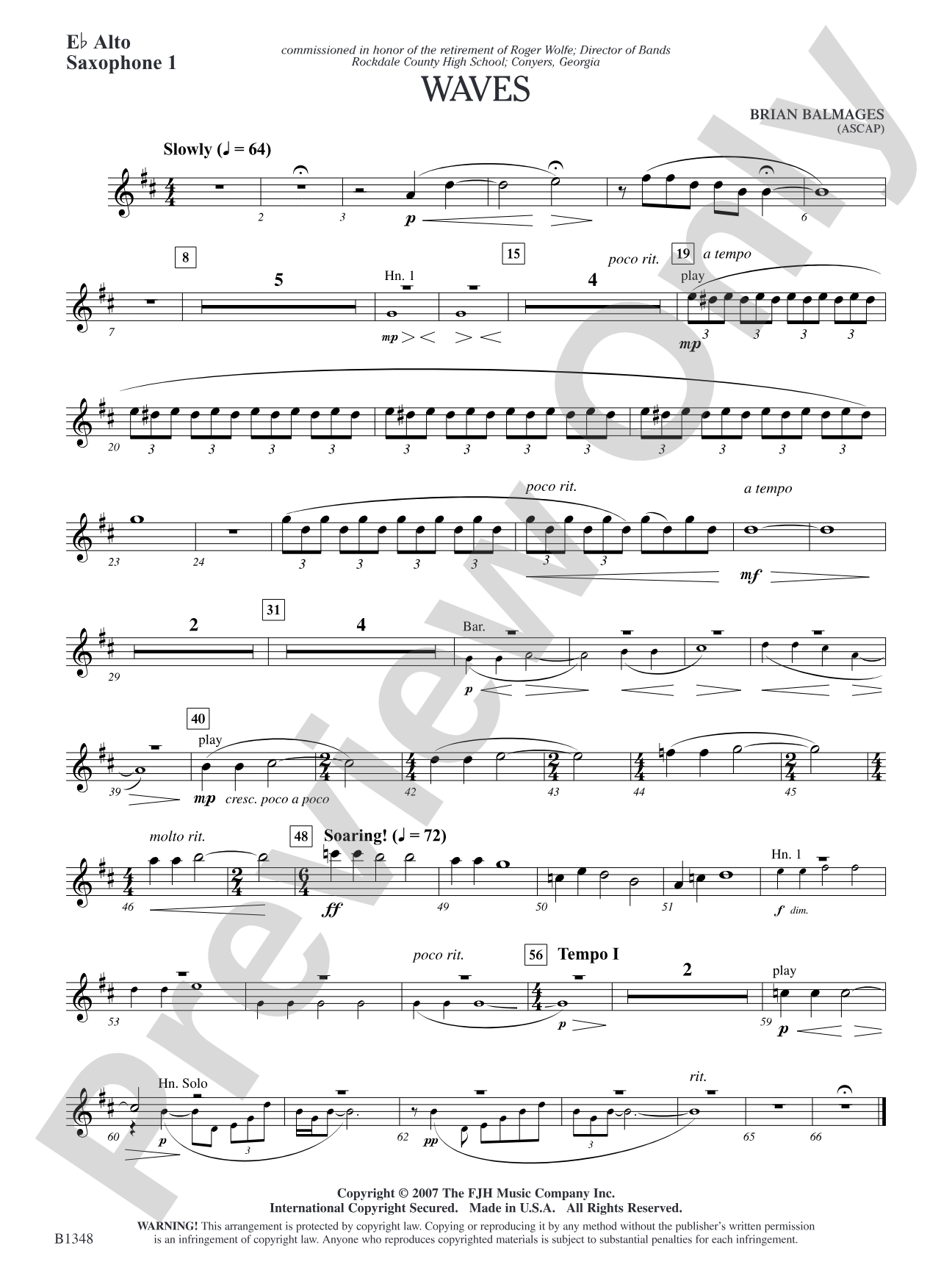 Waves: E-flat Alto Saxophone 1