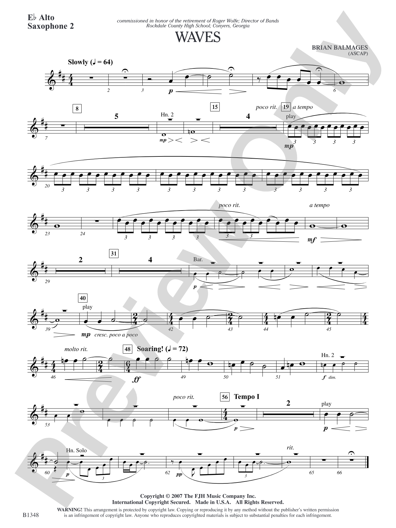 Waves: E-flat Alto Saxophone 2