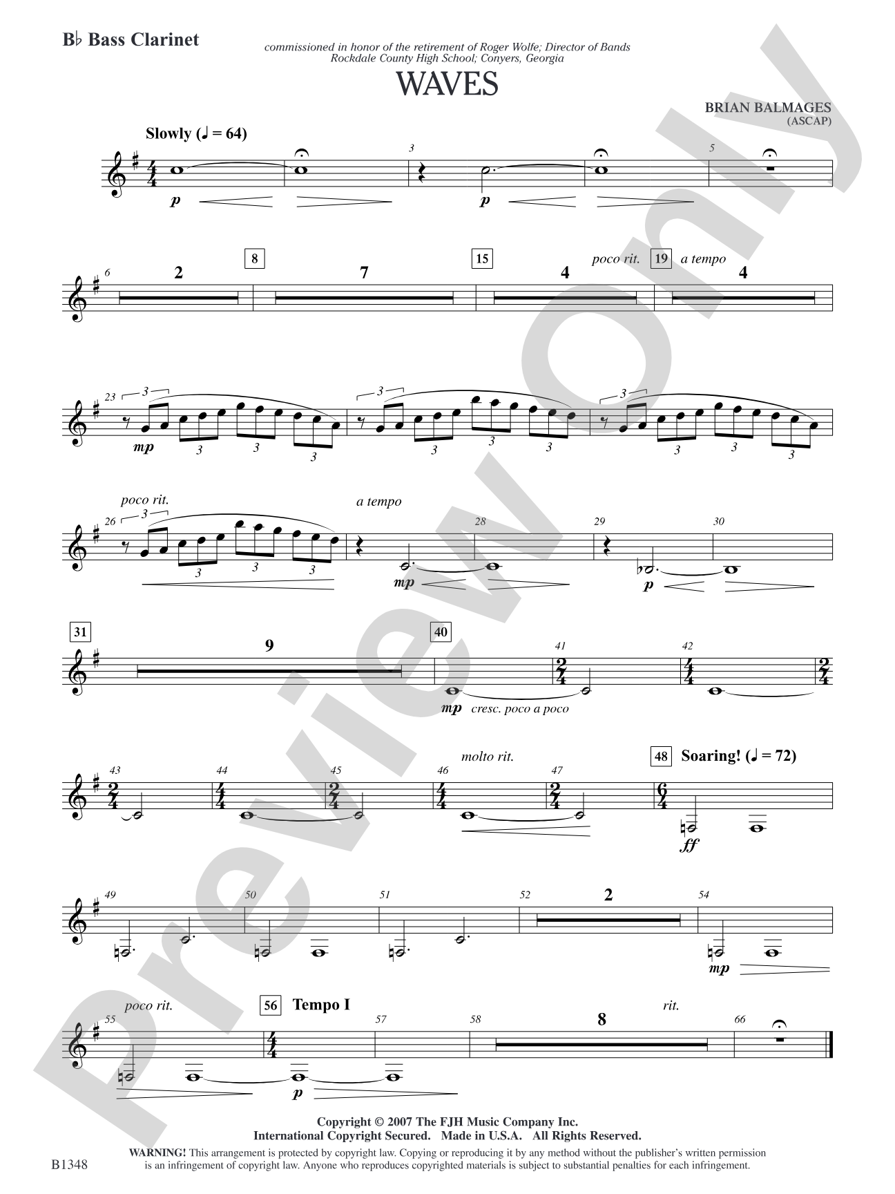 Waves: B-flat Bass Clarinet