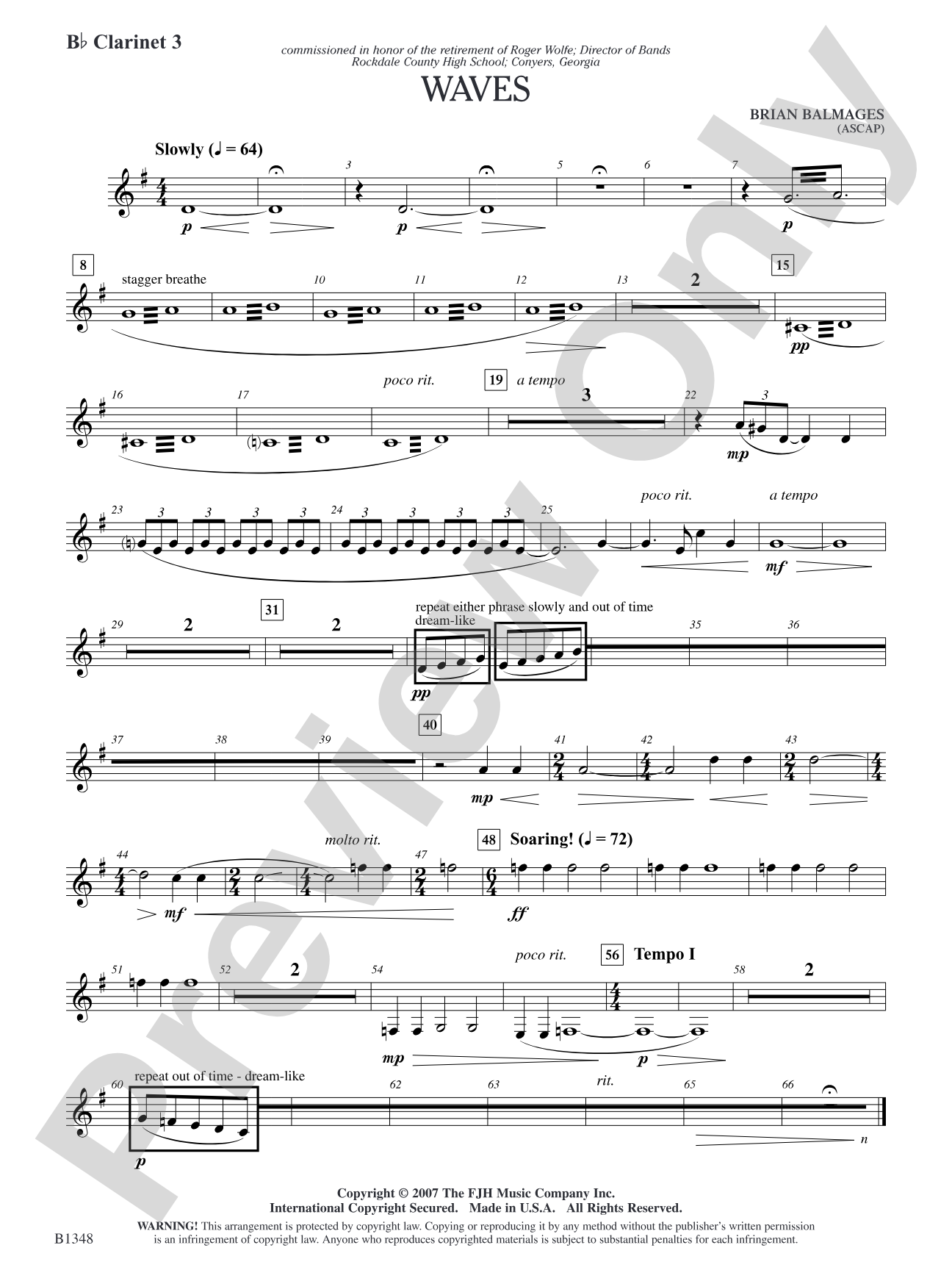 Waves: B-flat Clarinet 3
