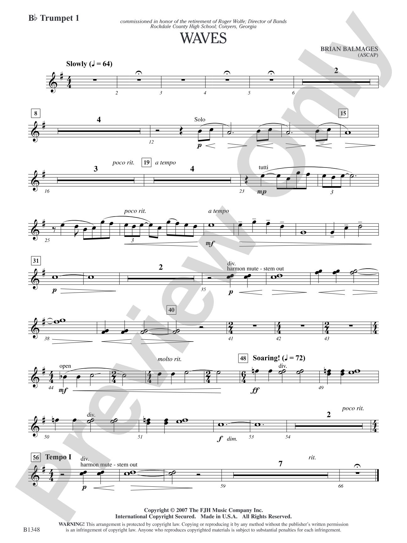 Waves: B-flat Trumpet 1