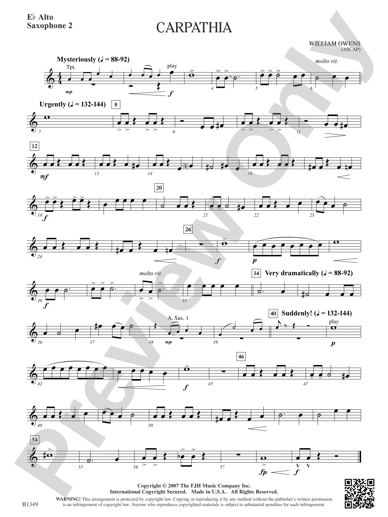 Carpathia: E-flat Alto Saxophone 2