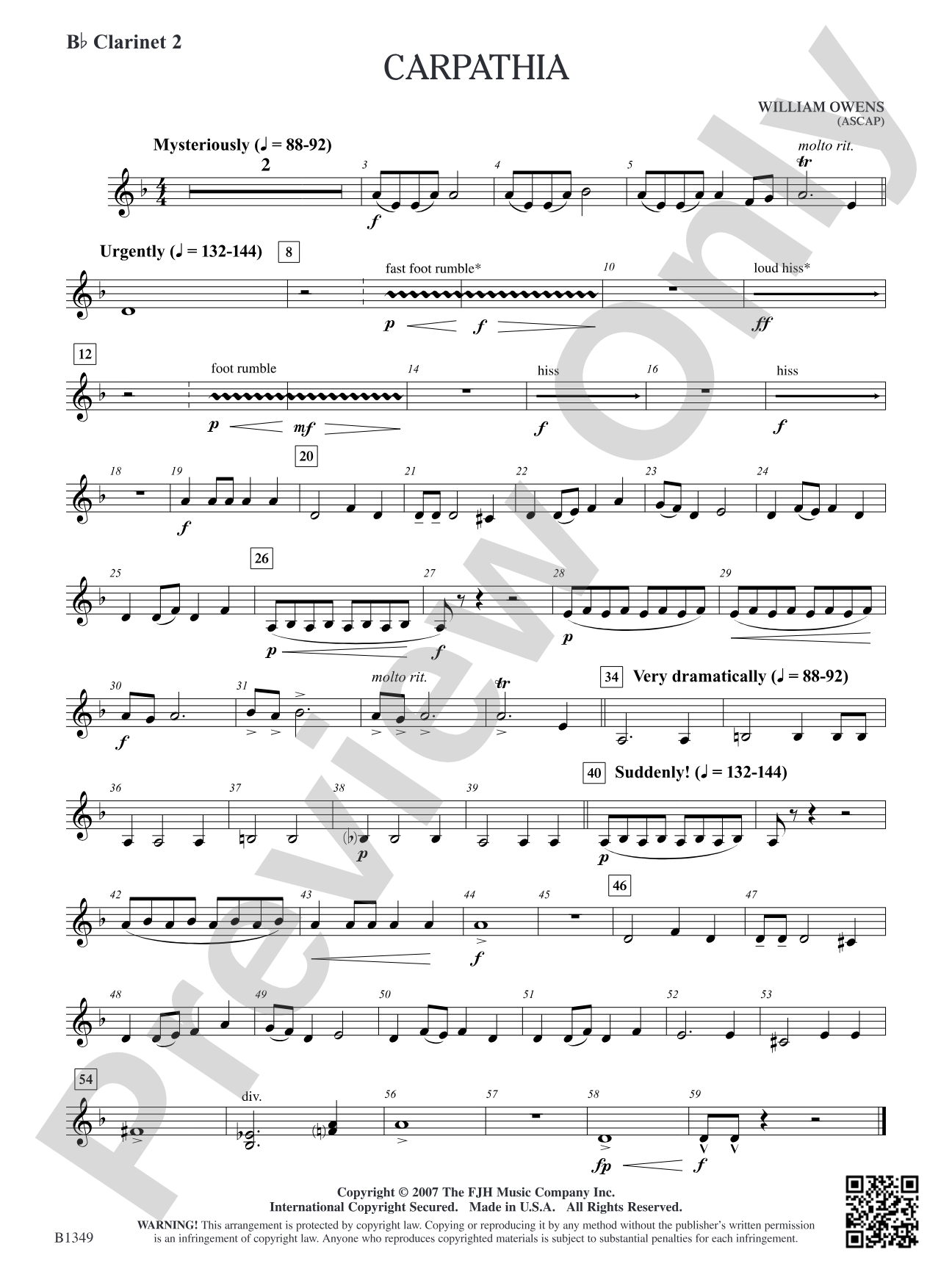 Carpathia: B-flat Clarinet 2