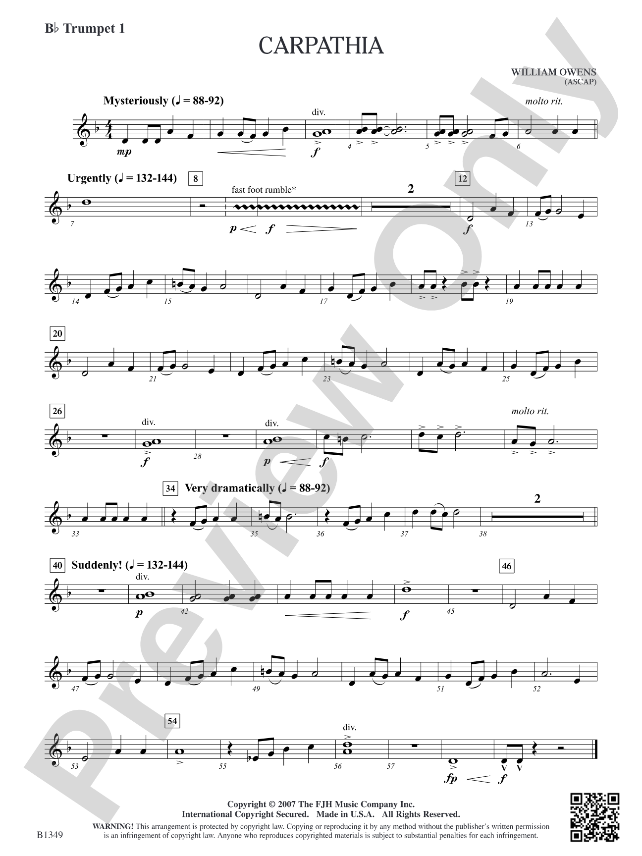 Carpathia: B-flat Trumpet 1