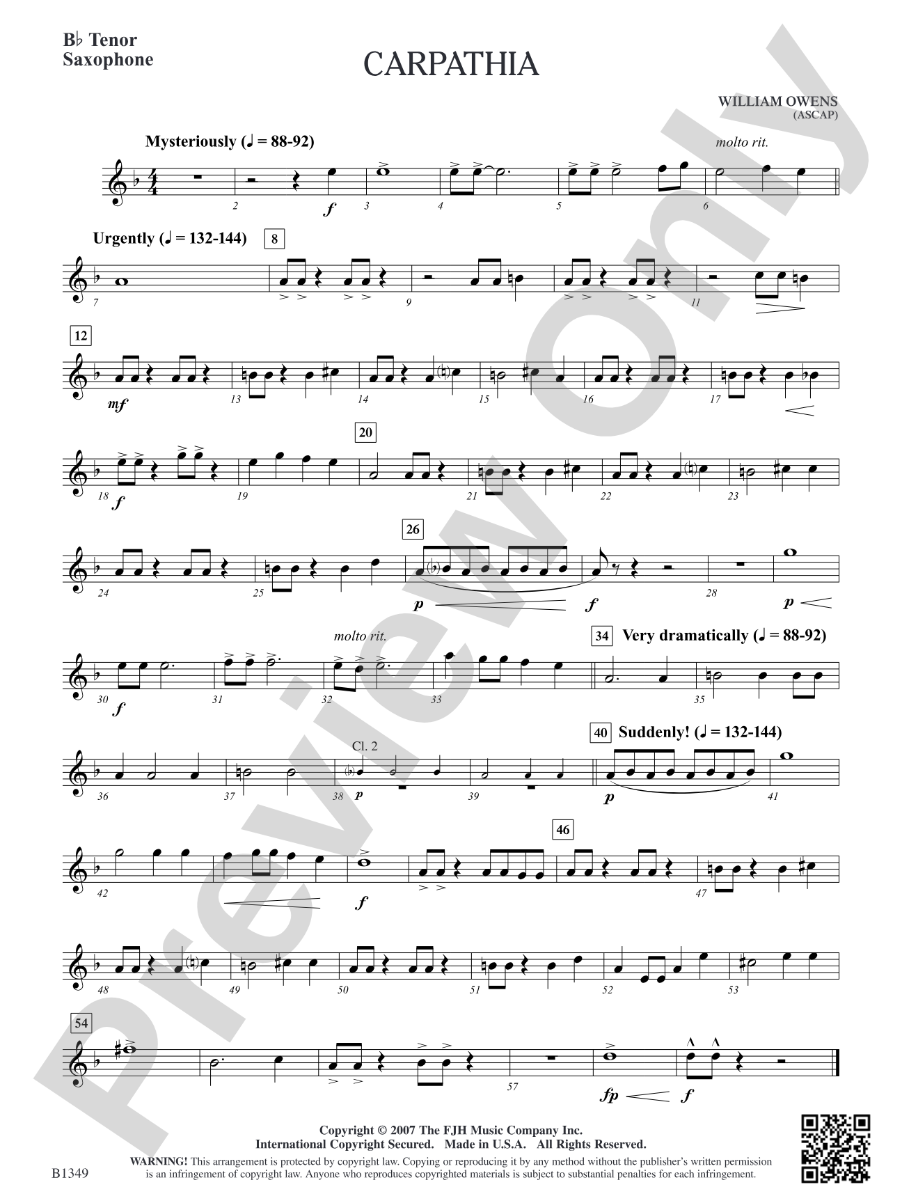 Carpathia: B-flat Tenor Saxophone