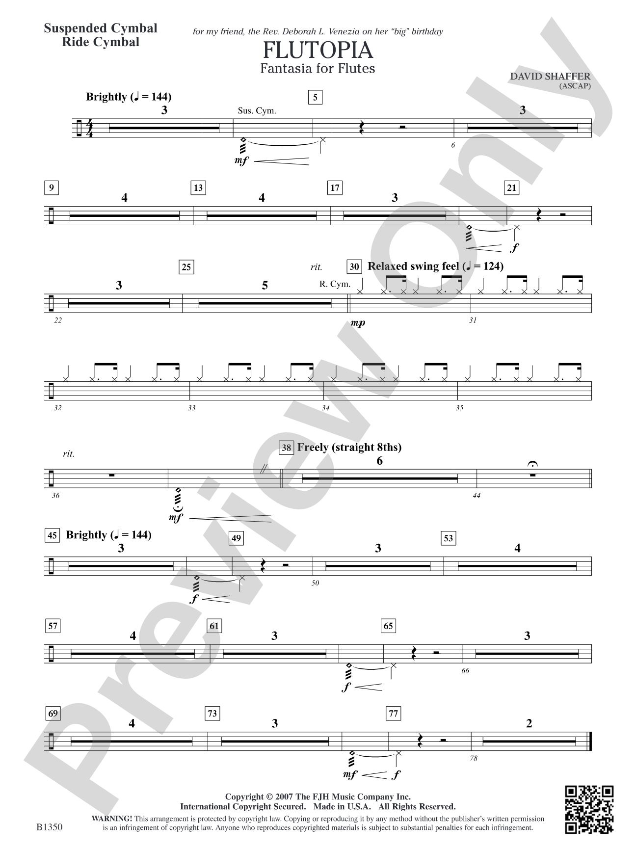 Flutopia (Fantasia for Flutes): Suspended Cymbal