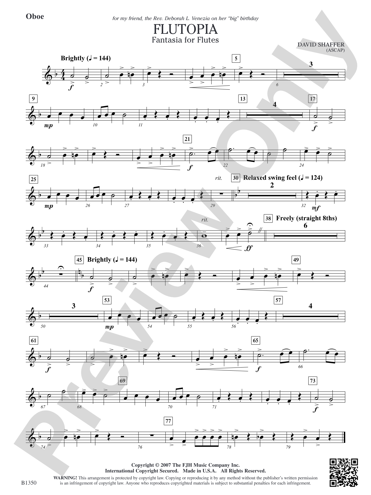 Flutopia (Fantasia for Flutes): Oboe