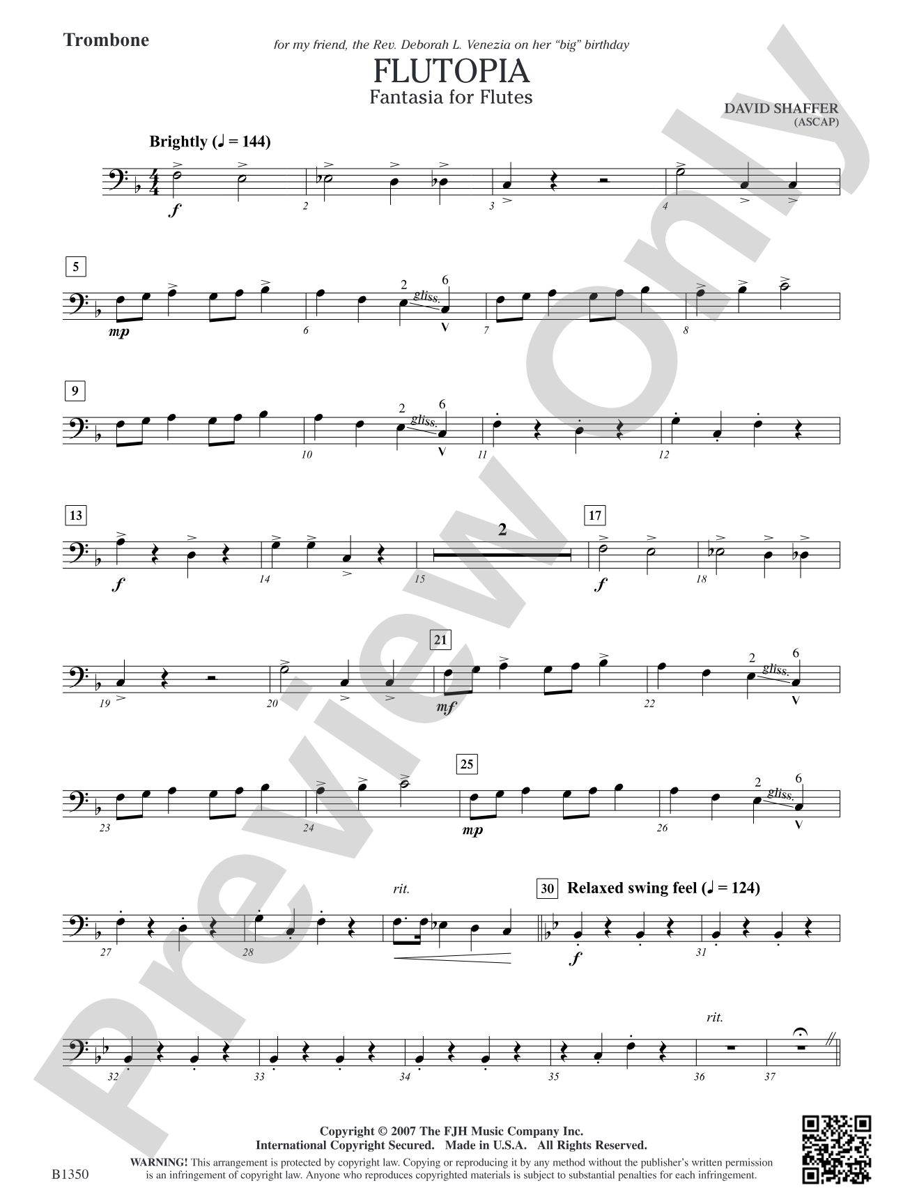 Flutopia (Fantasia for Flutes): Trombone
