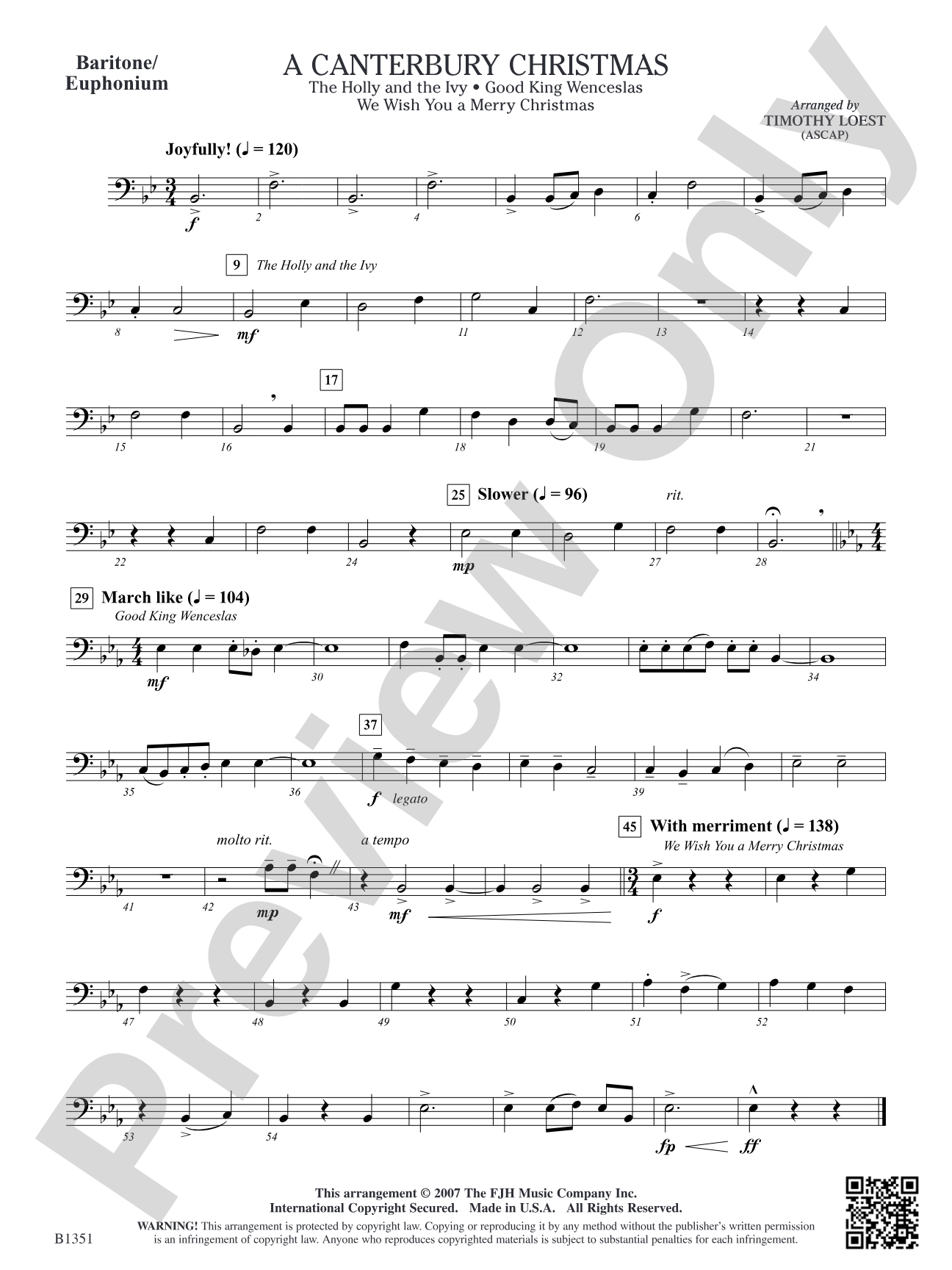 A Canterbury Christmas: Baritone/Euphonium