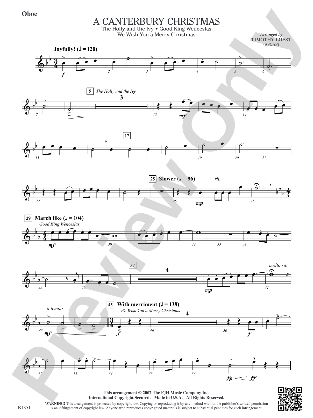 A Canterbury Christmas: Oboe