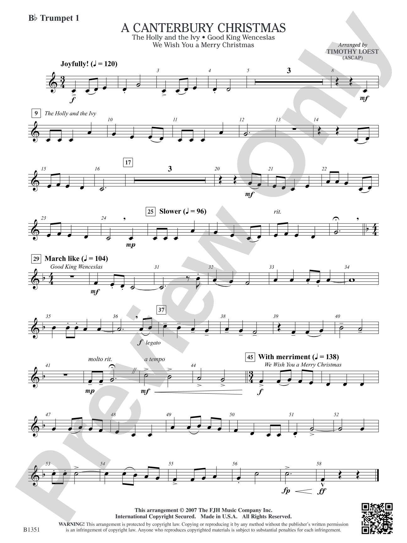 A Canterbury Christmas: B-flat Trumpet 1