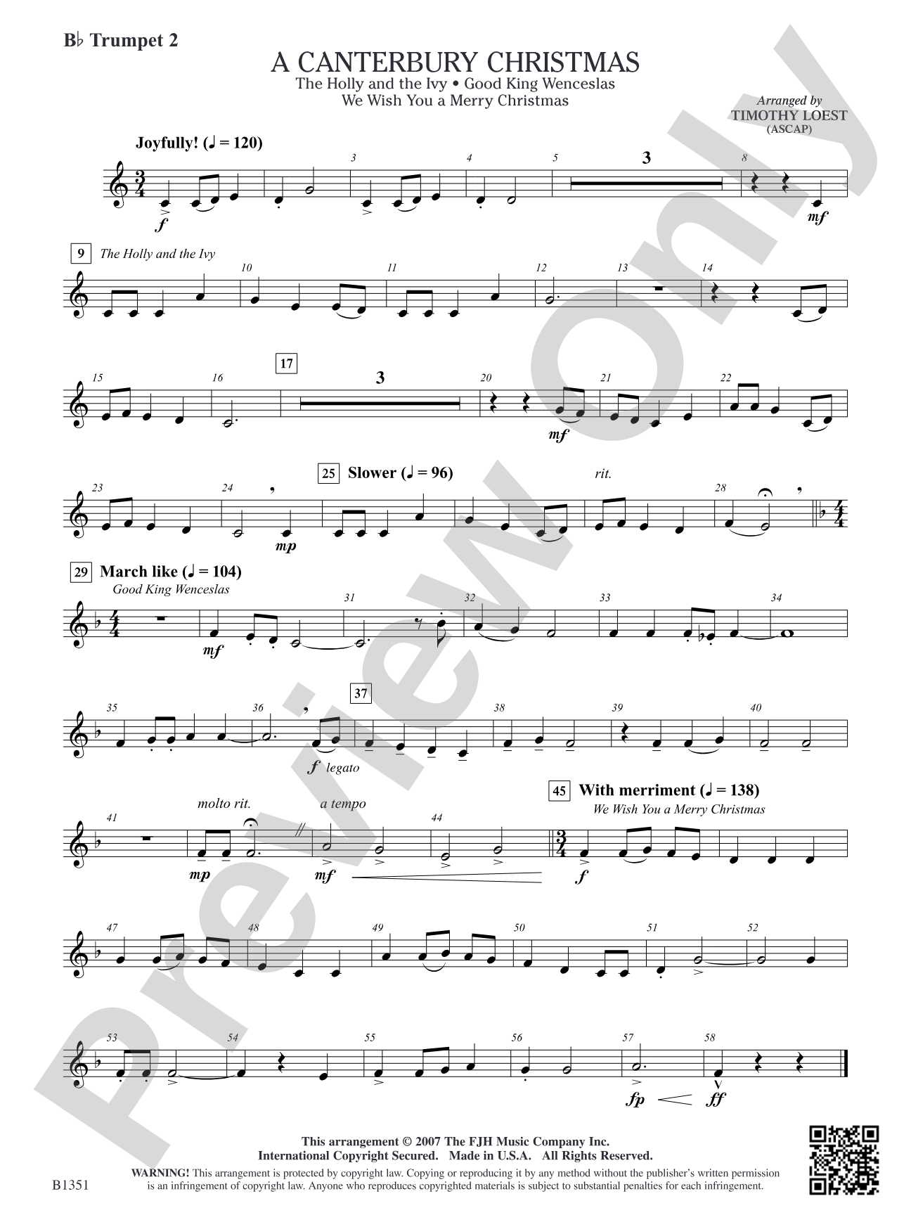 A Canterbury Christmas: B-flat Trumpet 2