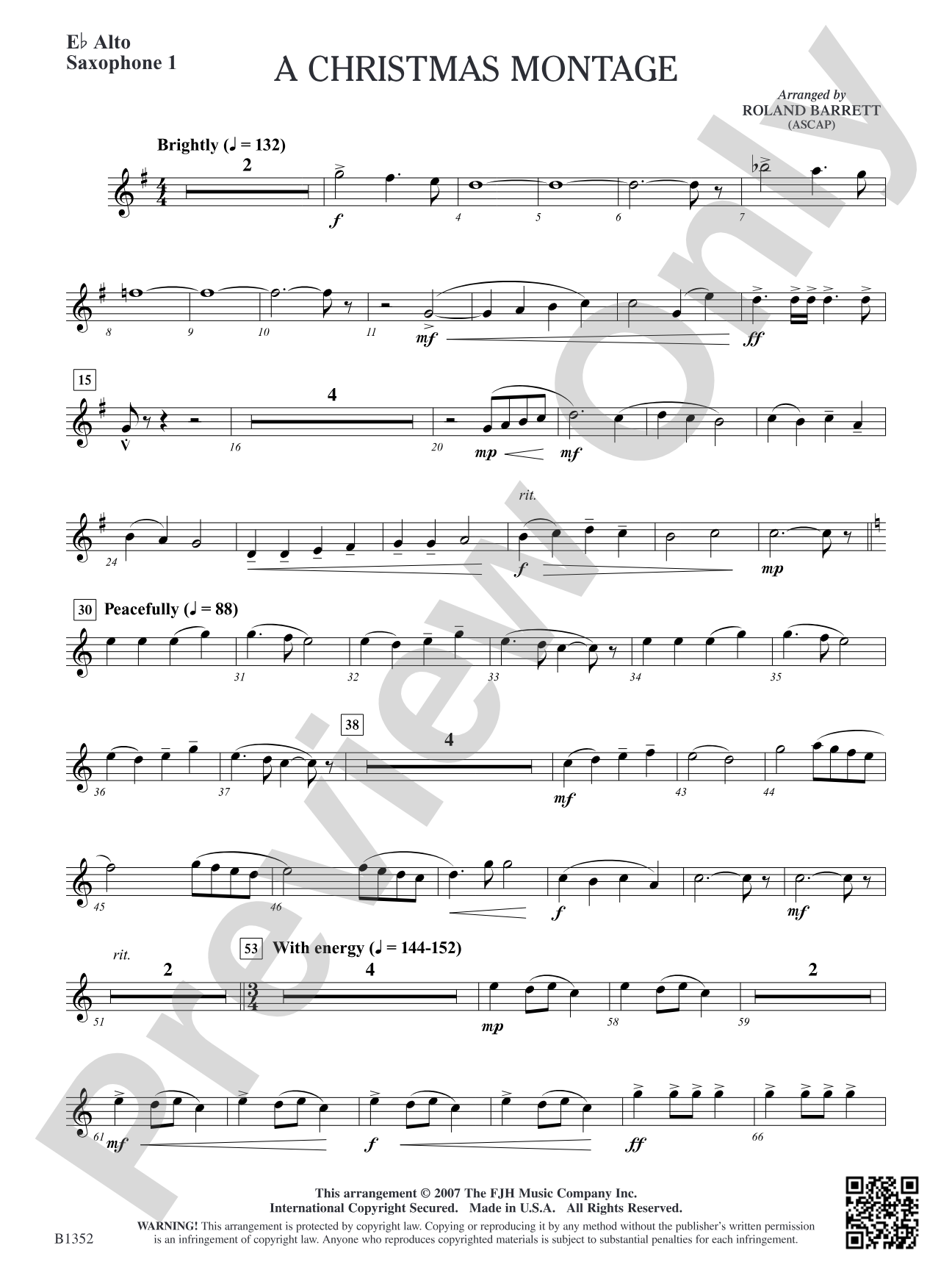 A Christmas Montage: E-flat Alto Saxophone 1