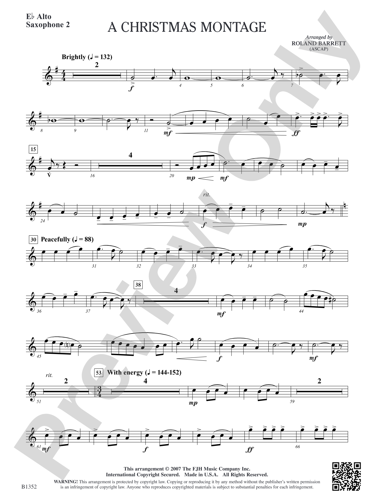 A Christmas Montage: E-flat Alto Saxophone 2