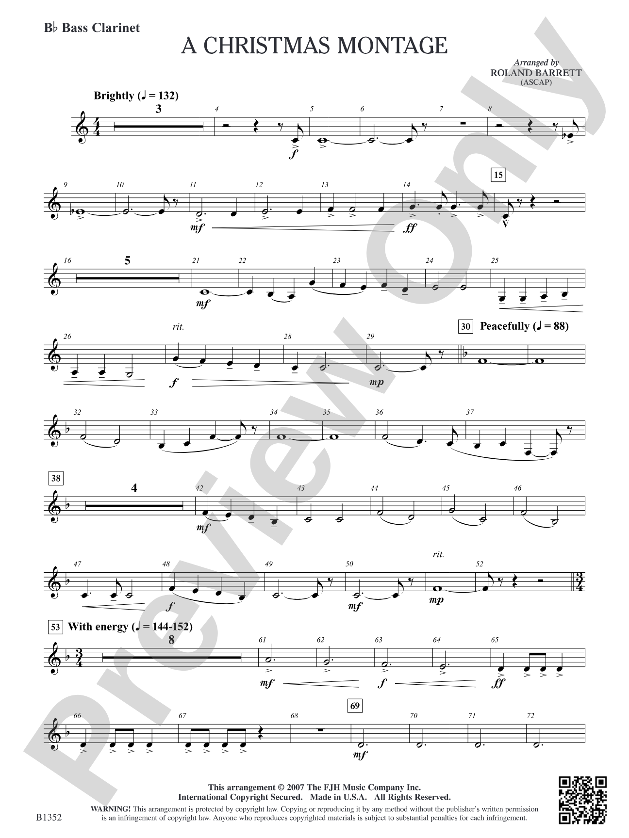 A Christmas Montage: B-flat Bass Clarinet