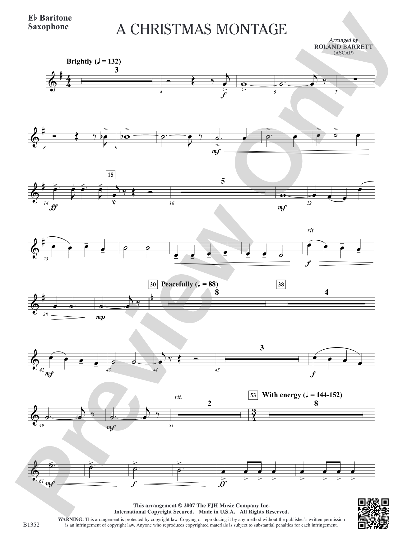 A Christmas Montage: E-flat Baritone Saxophone
