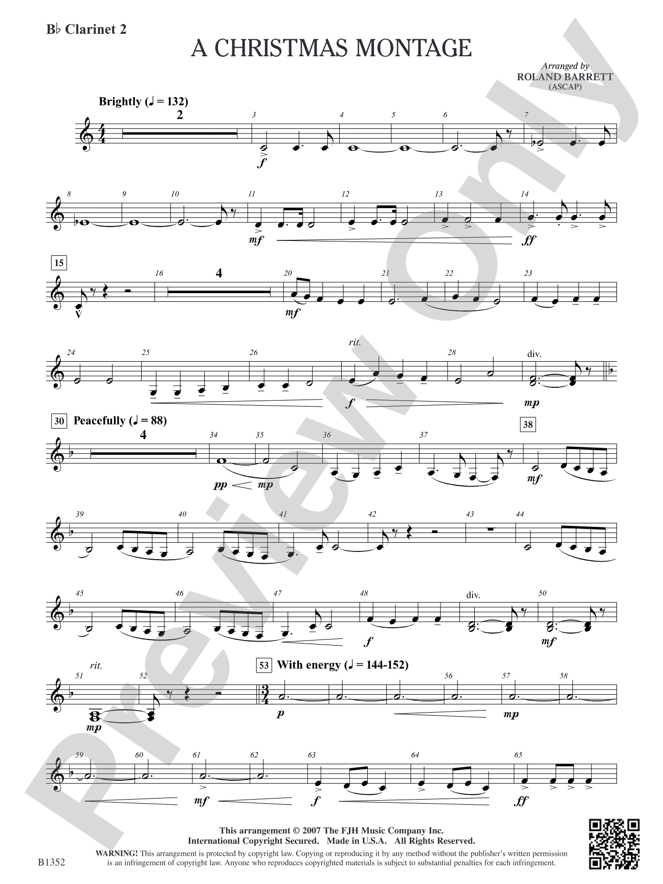 A Christmas Montage: B-flat Clarinet 2