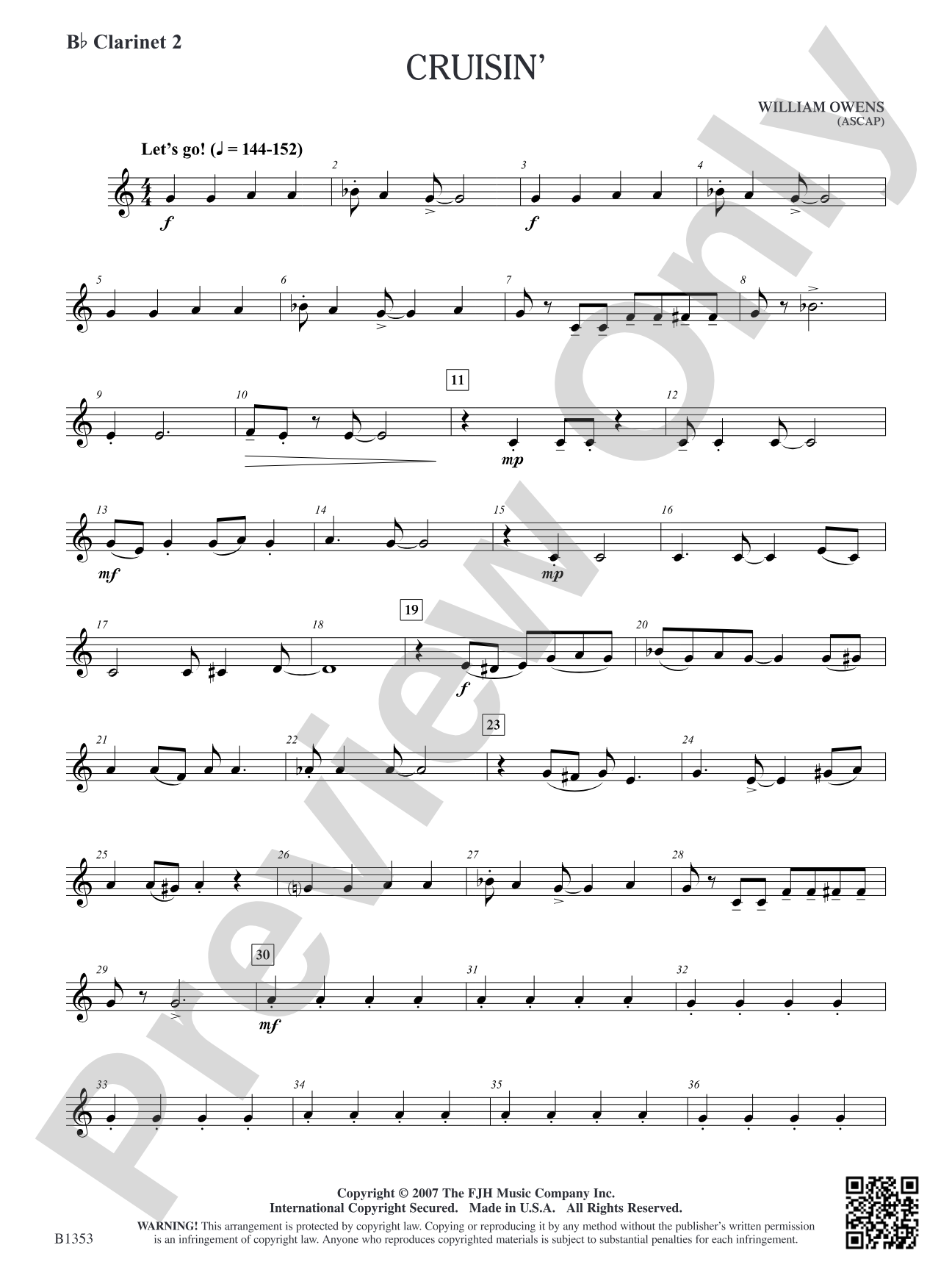 Cruisin': B-flat Clarinet 2