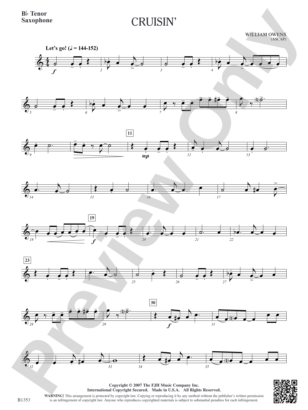 Cruisin': B-flat Tenor Saxophone