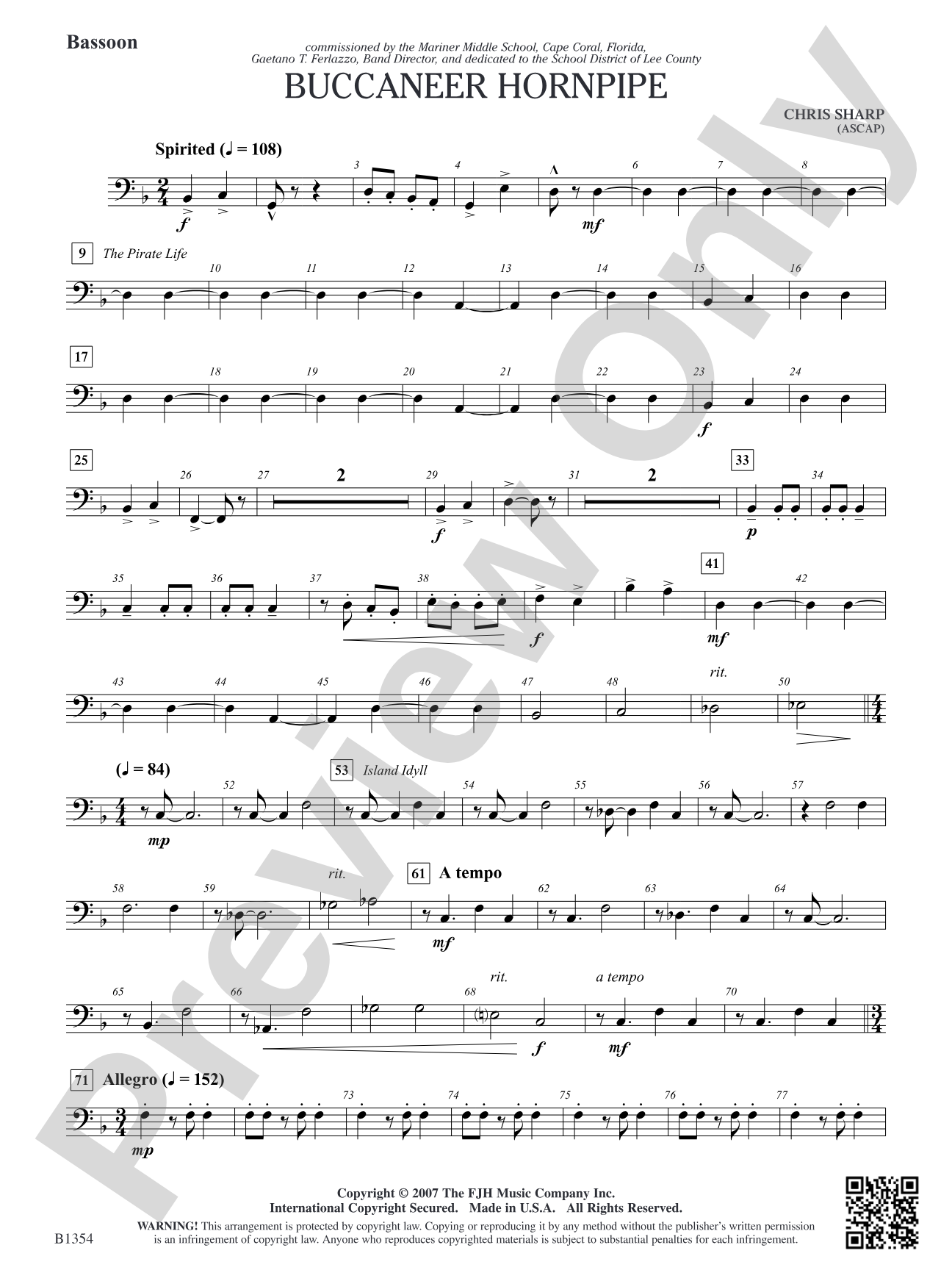 Buccaneer Hornpipe: Bassoon