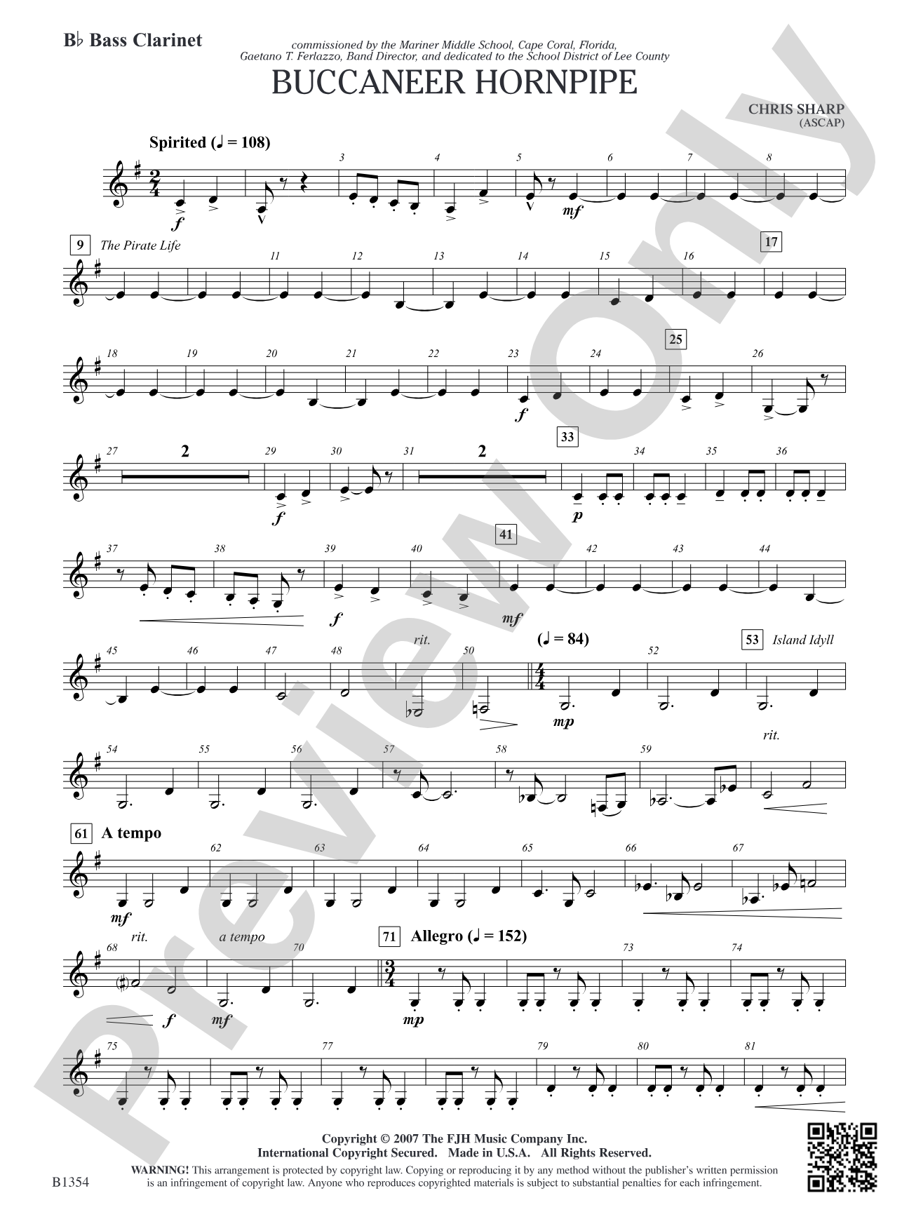 Buccaneer Hornpipe: B-flat Bass Clarinet
