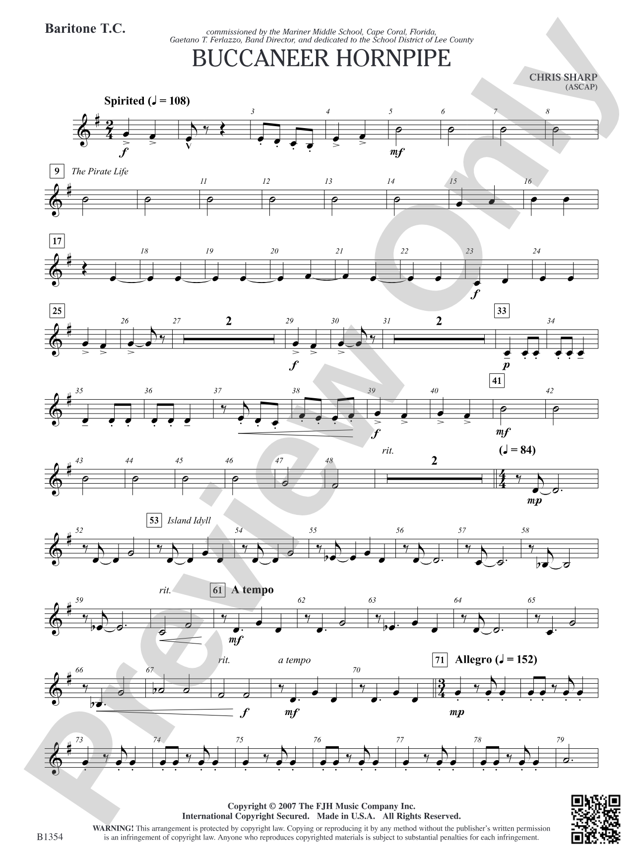 Buccaneer Hornpipe: Baritone T.C.