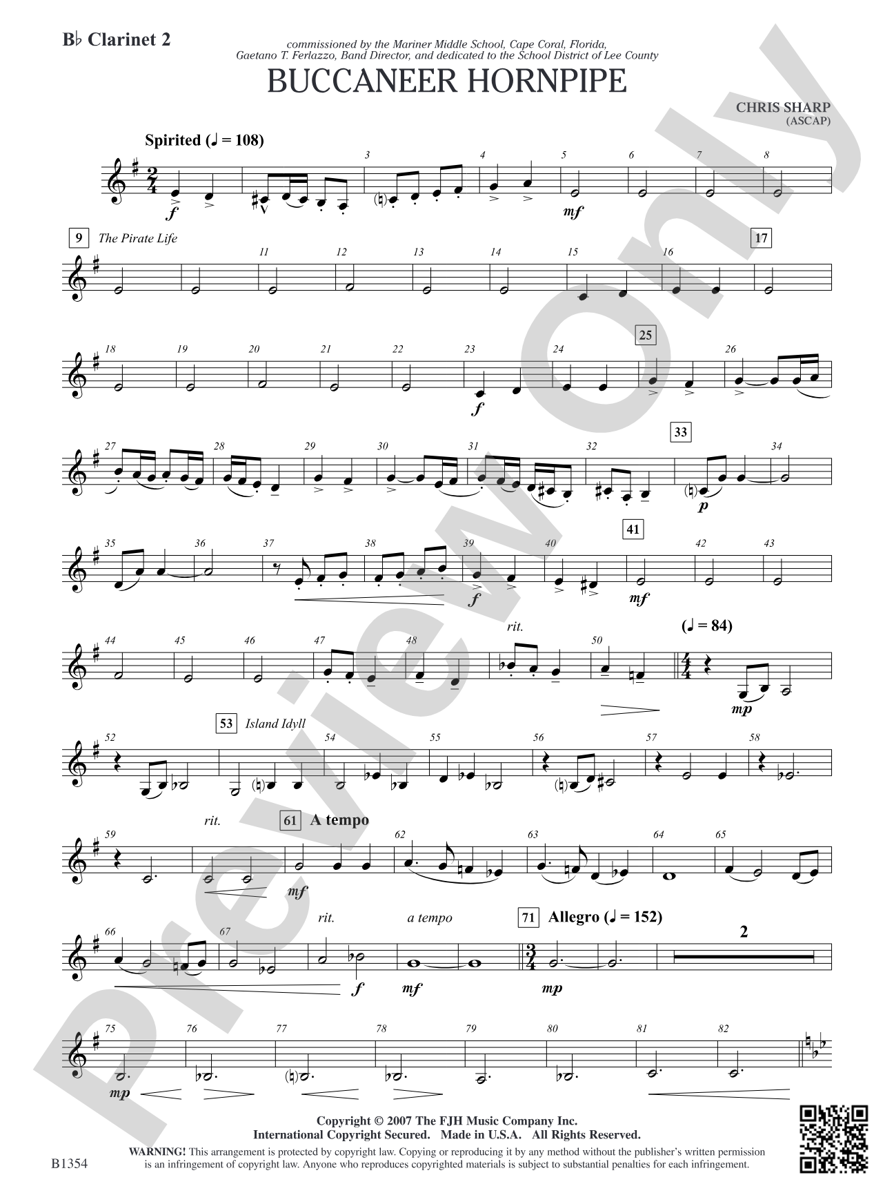 Buccaneer Hornpipe: B-flat Clarinet 2