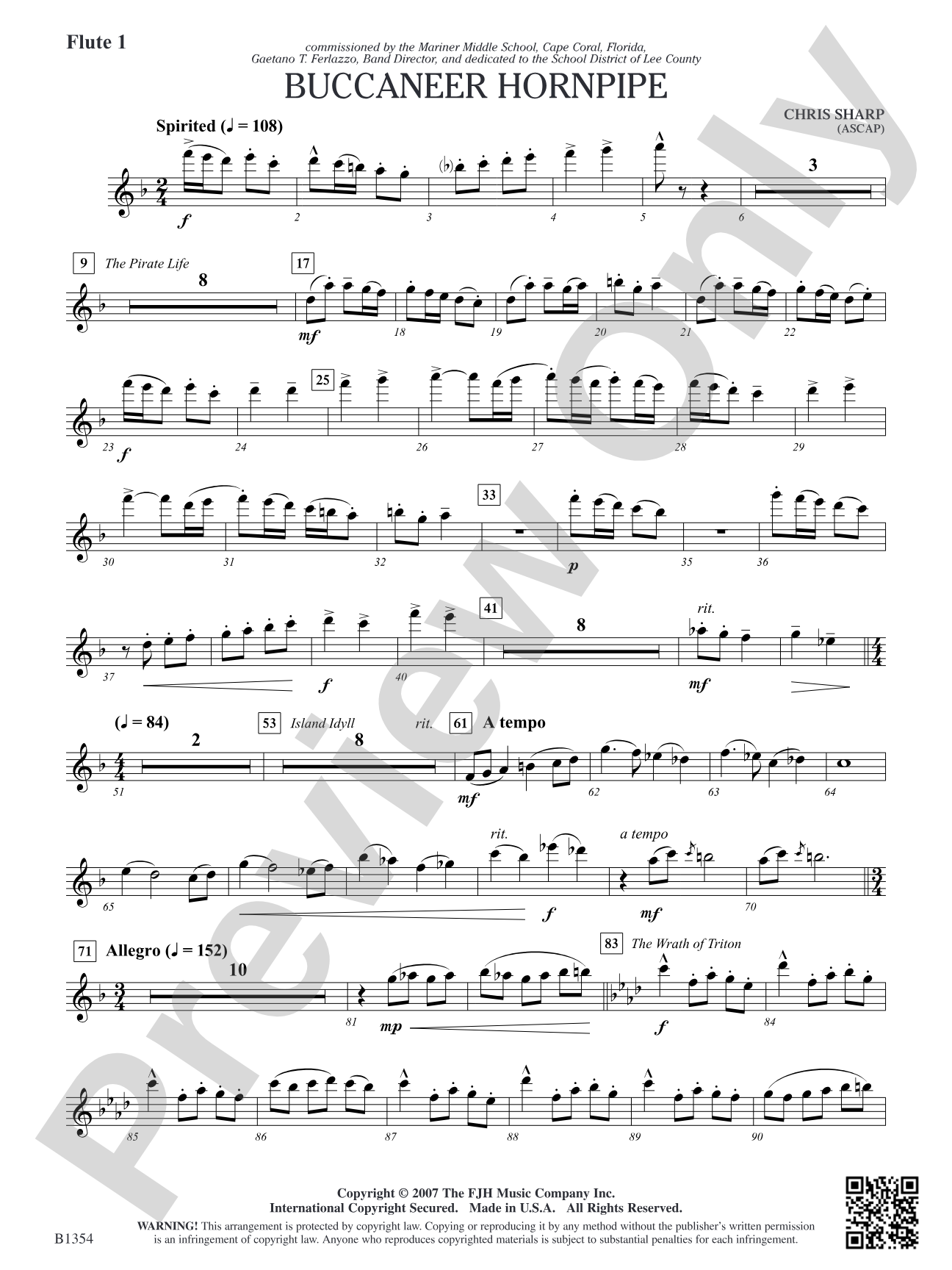 Buccaneer Hornpipe: Flute 1