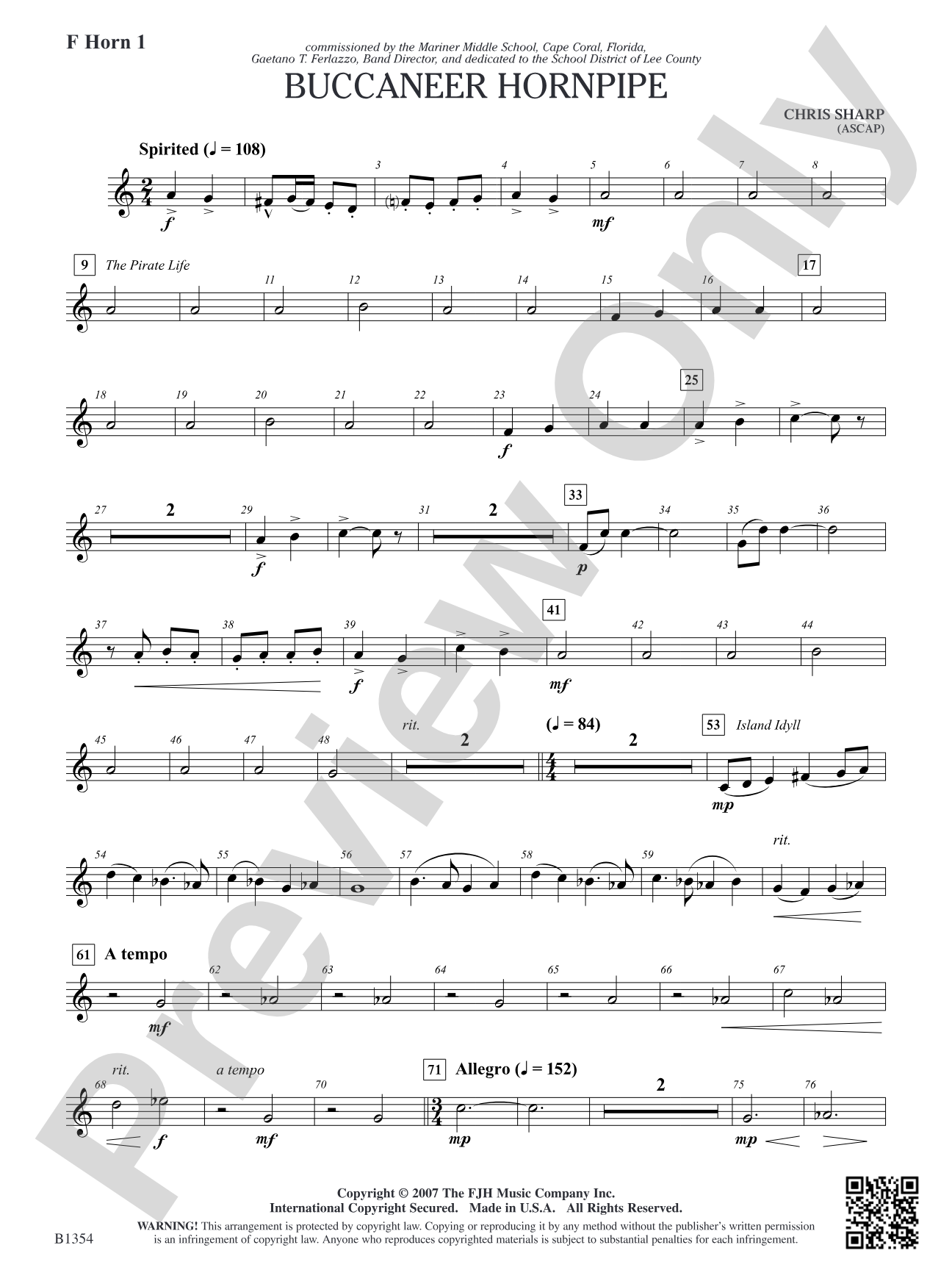 Buccaneer Hornpipe: F Horn 1