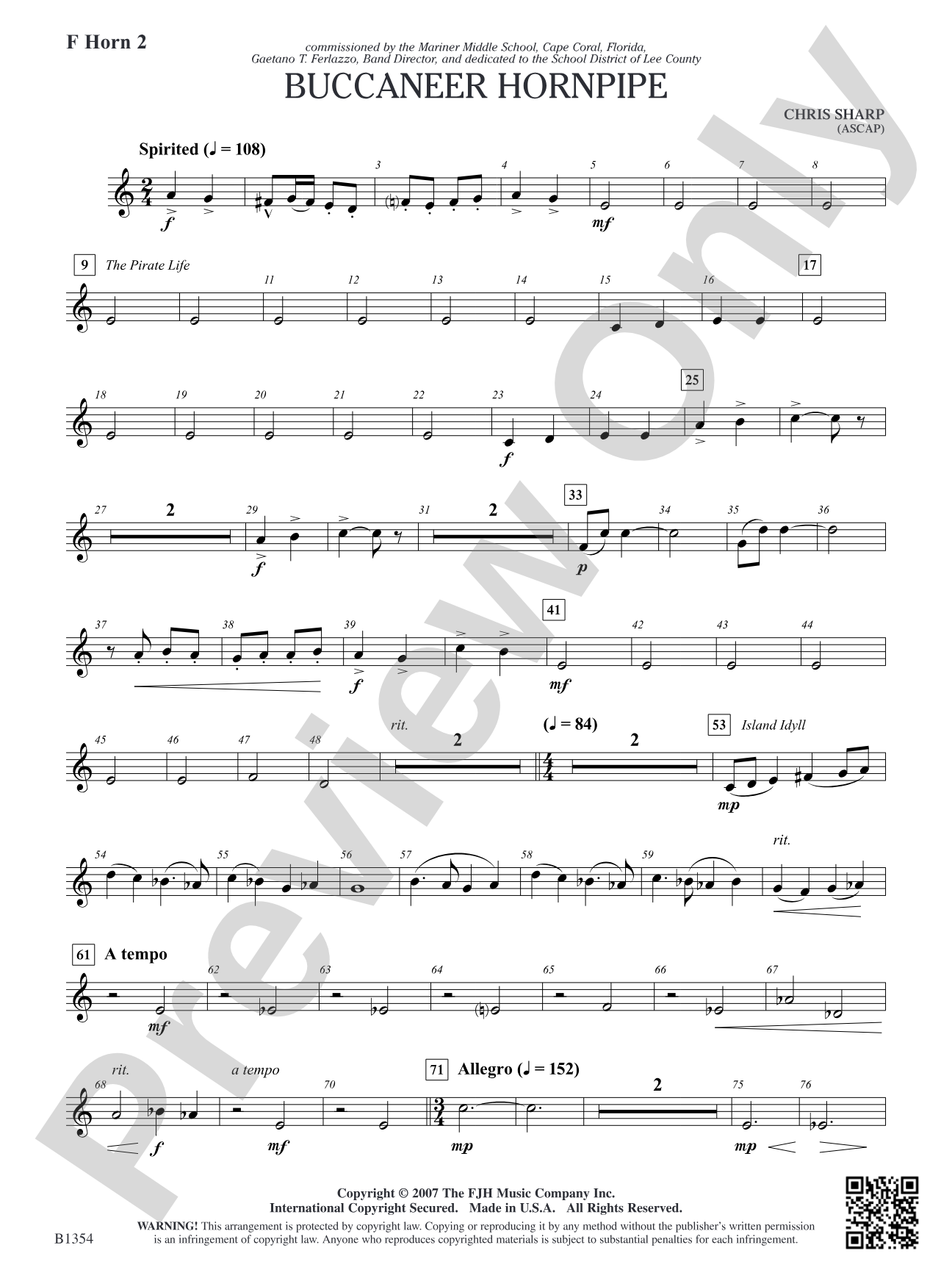 Buccaneer Hornpipe: F Horn 2