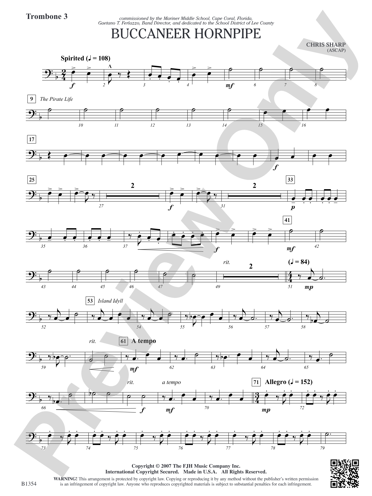 Buccaneer Hornpipe: Opt. Trombone 3