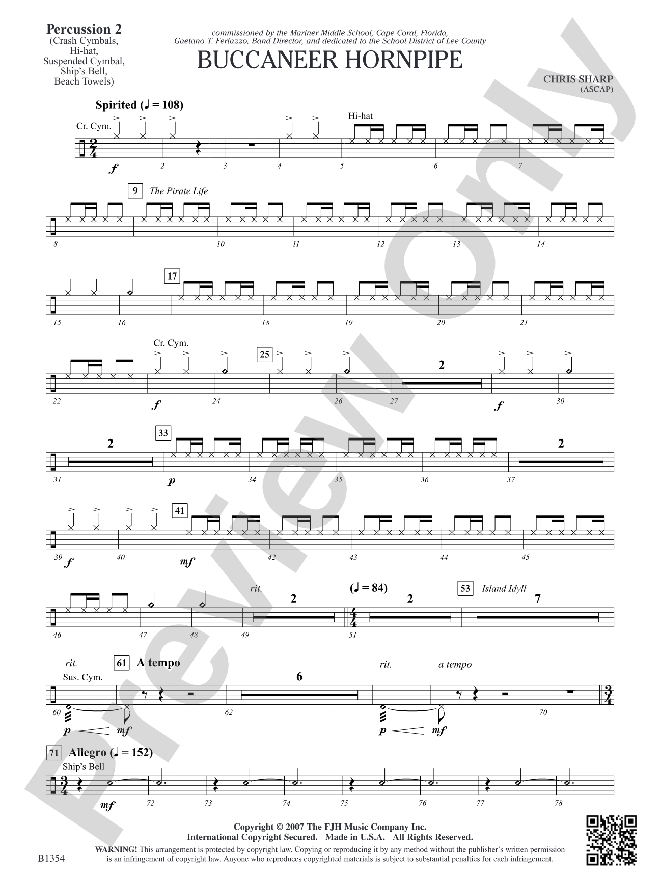Buccaneer Hornpipe: Percussion 2