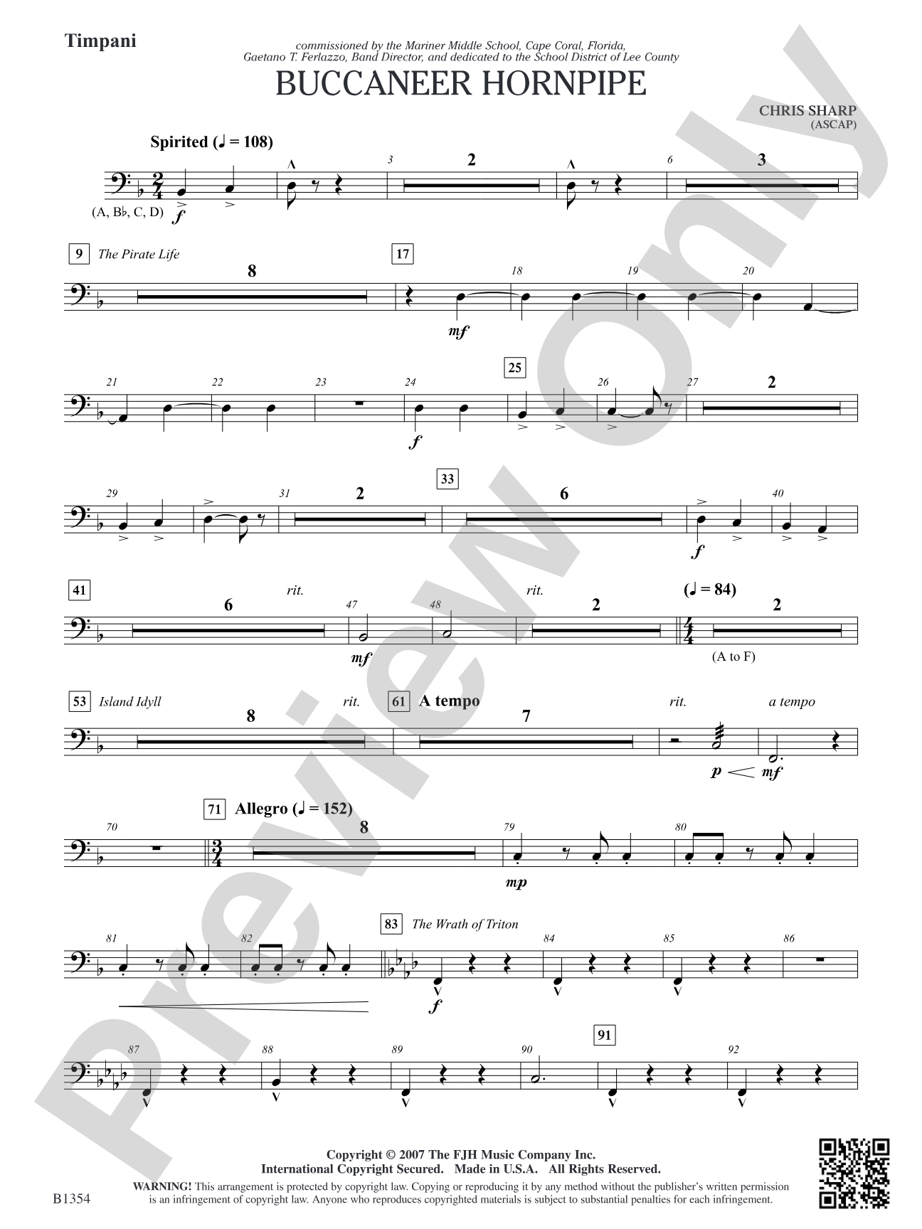 Buccaneer Hornpipe: Timpani