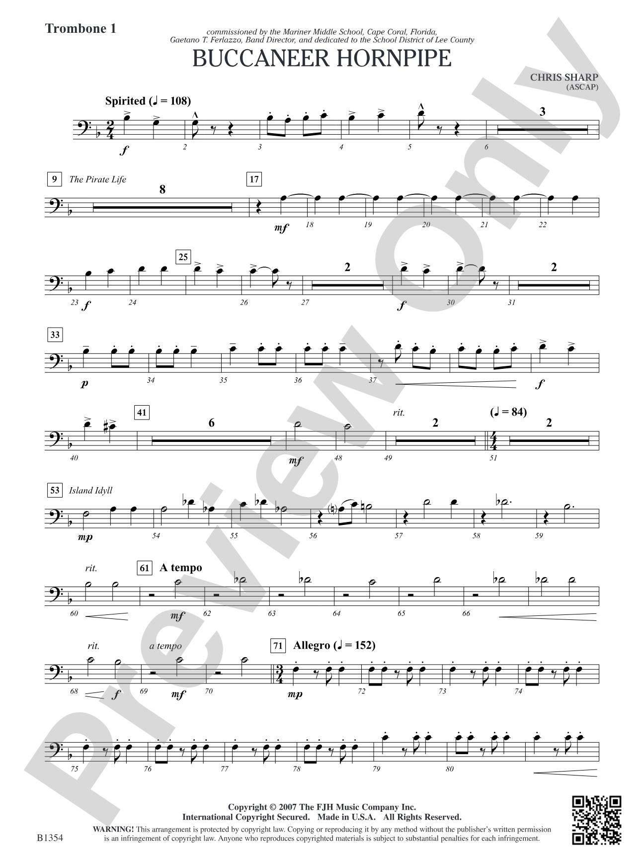 Buccaneer Hornpipe: Trombone 1