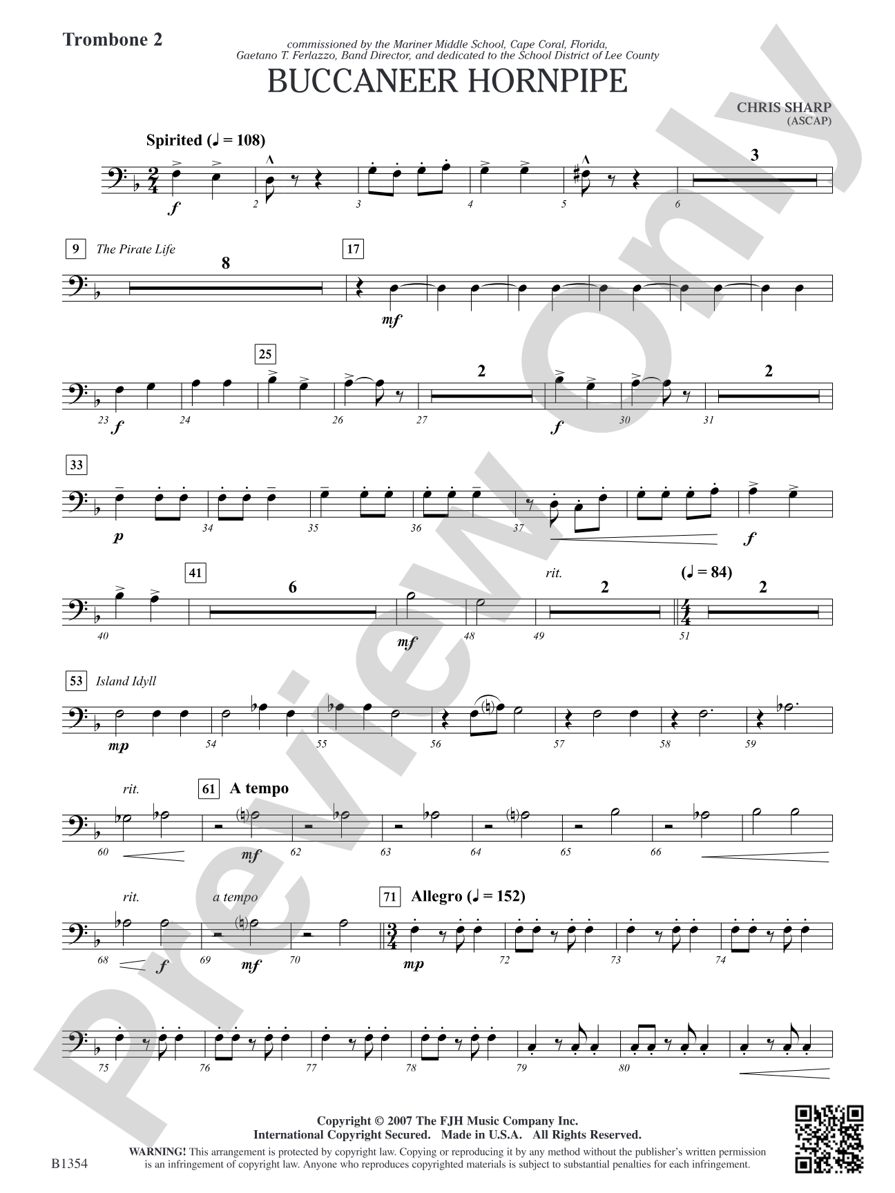 Buccaneer Hornpipe: Trombone 2