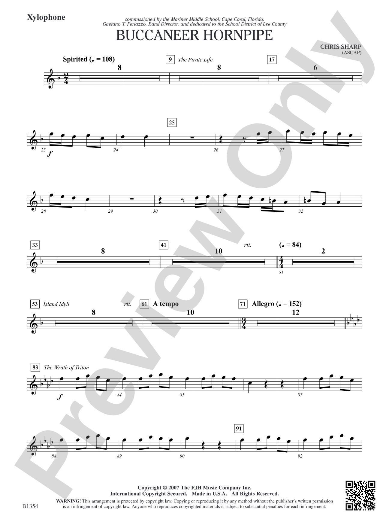Buccaneer Hornpipe: Xylophone