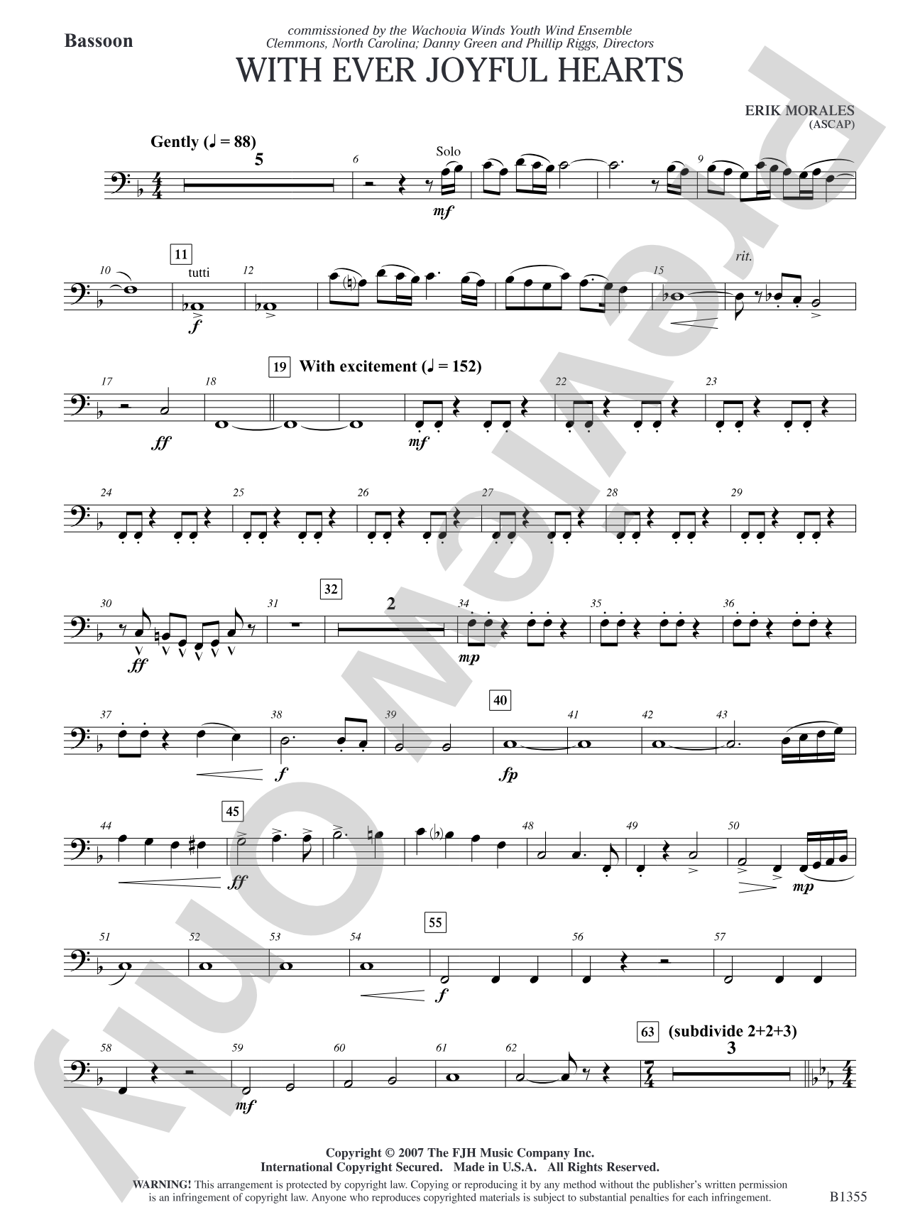 With Ever Joyful Hearts: Bassoon