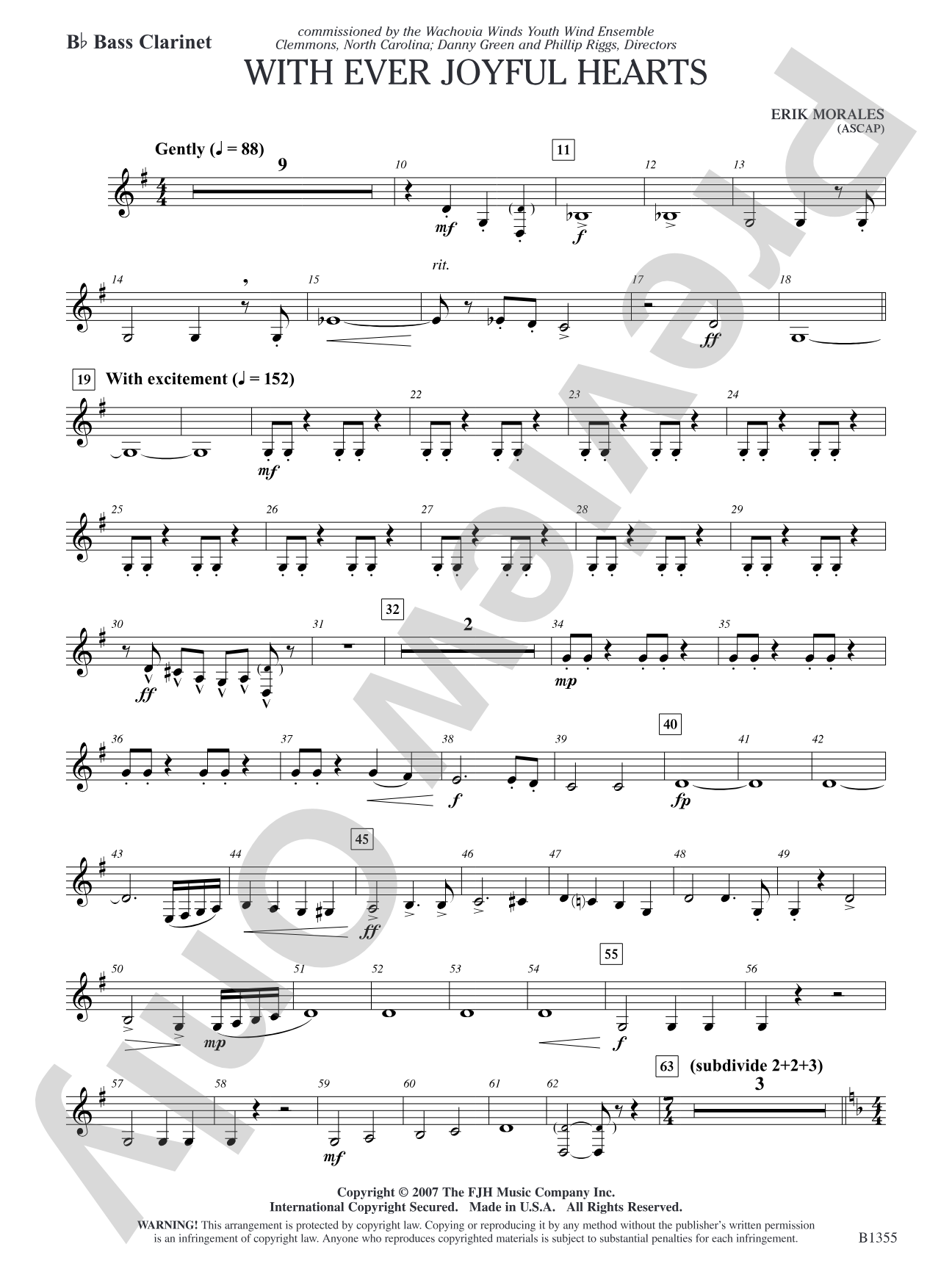 With Ever Joyful Hearts: B-flat Bass Clarinet