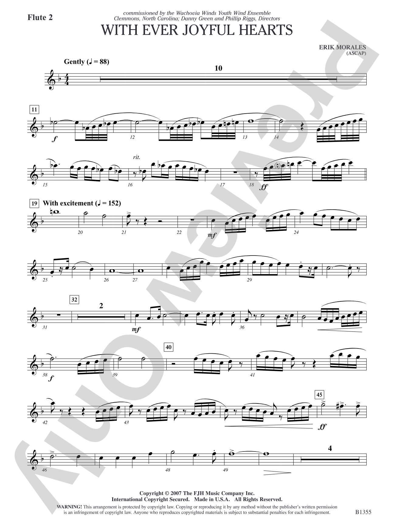 With Ever Joyful Hearts: Flute 2