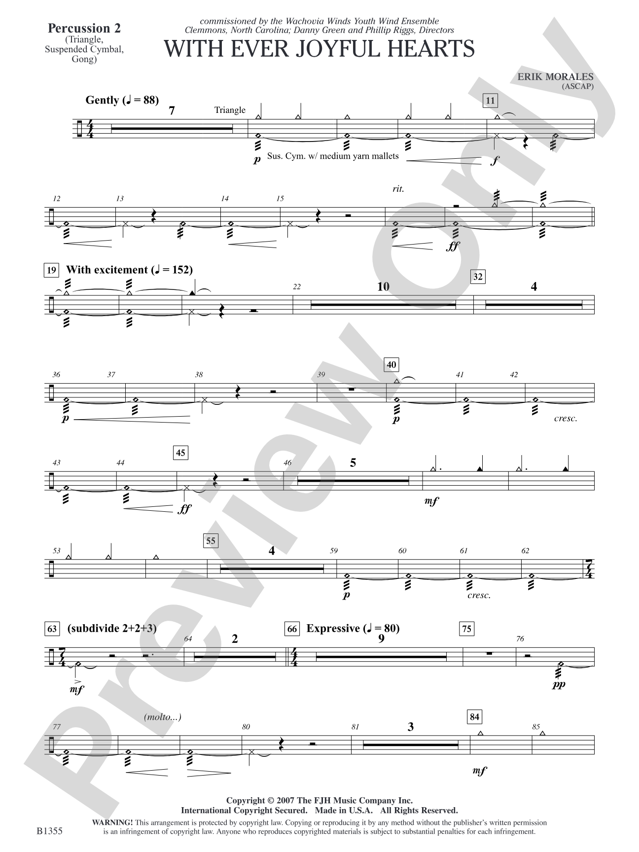 With Ever Joyful Hearts: Percussion 2