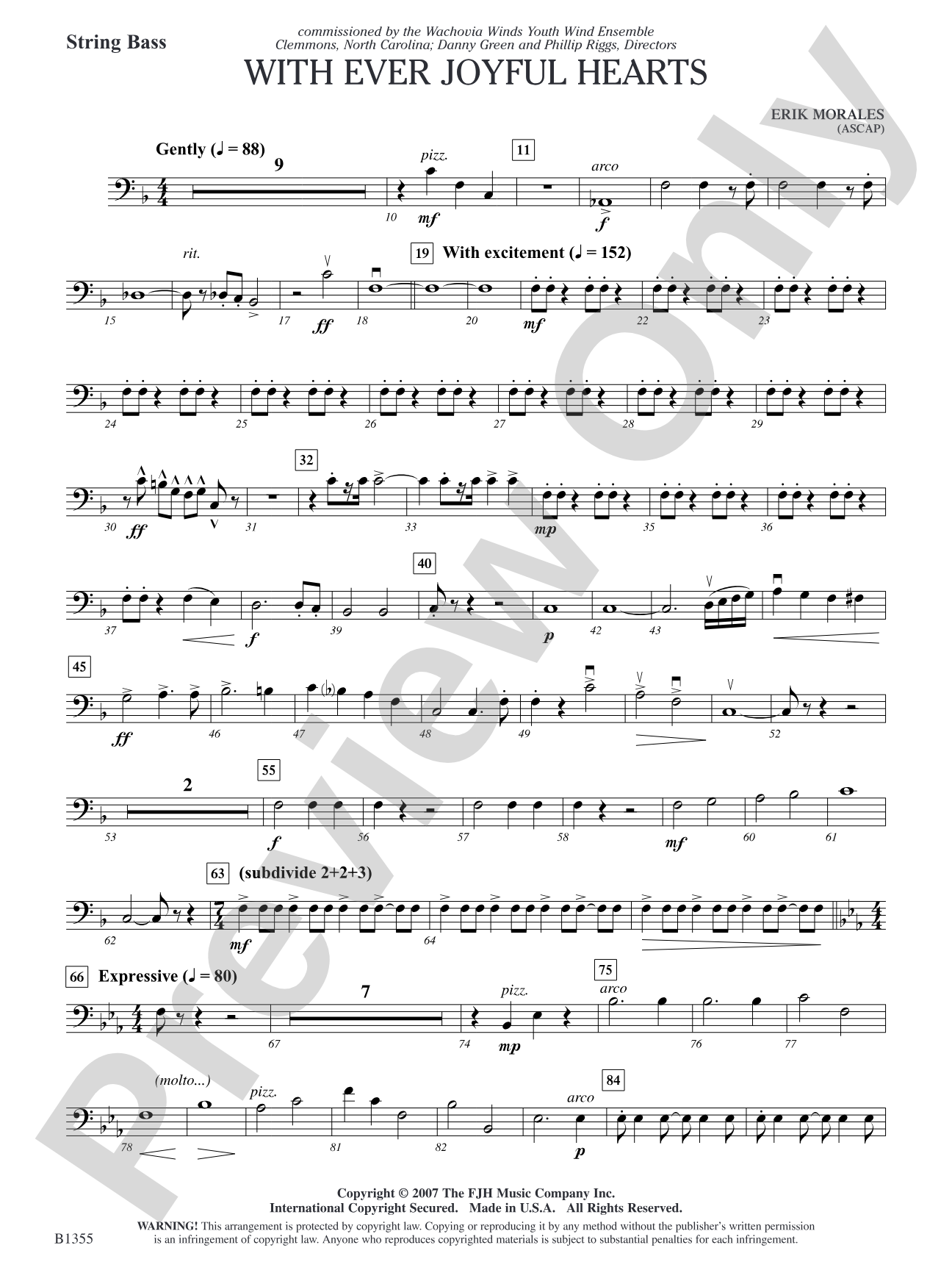 With Ever Joyful Hearts: String Bass